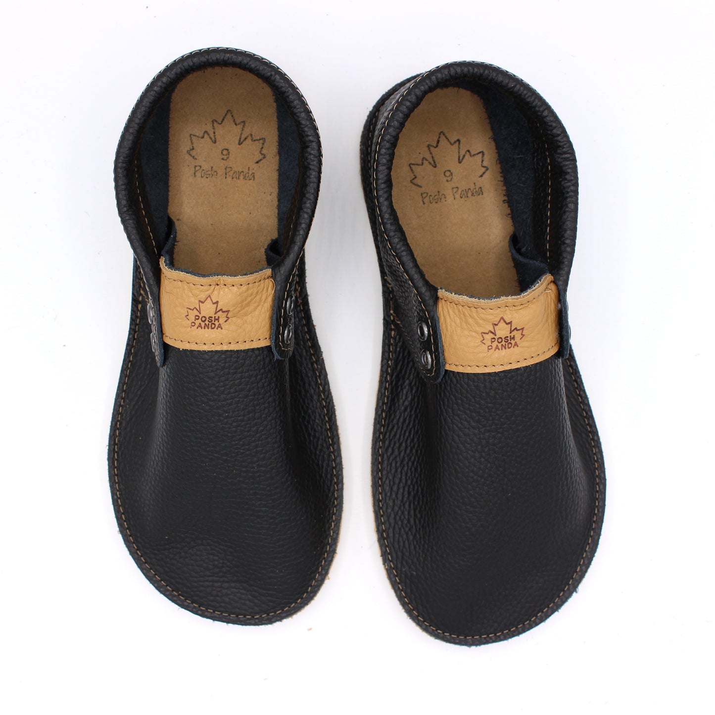 Mens Hampton Mocs - Black - Beige RUGGED SOLE
