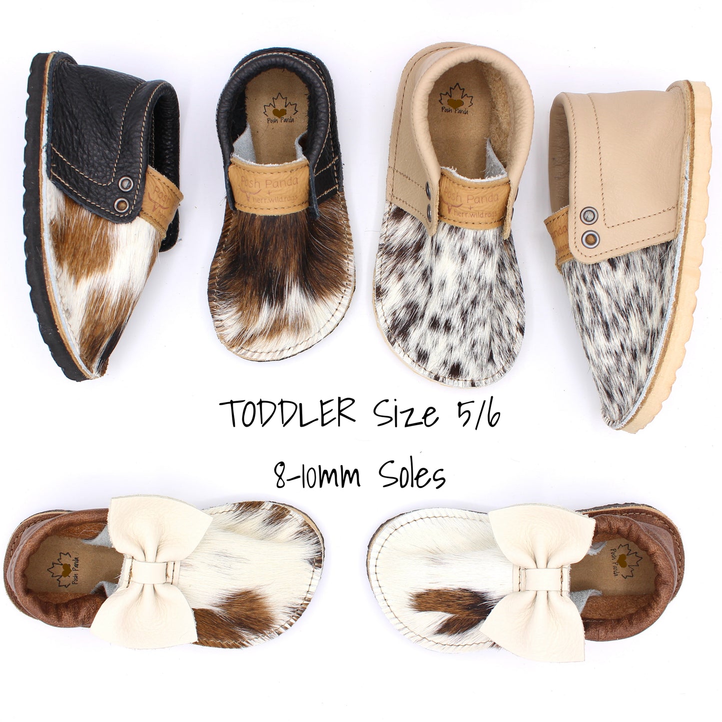 Hair Hide Mocs - TODDLER - Size 5/6 (RUGGED Sole)