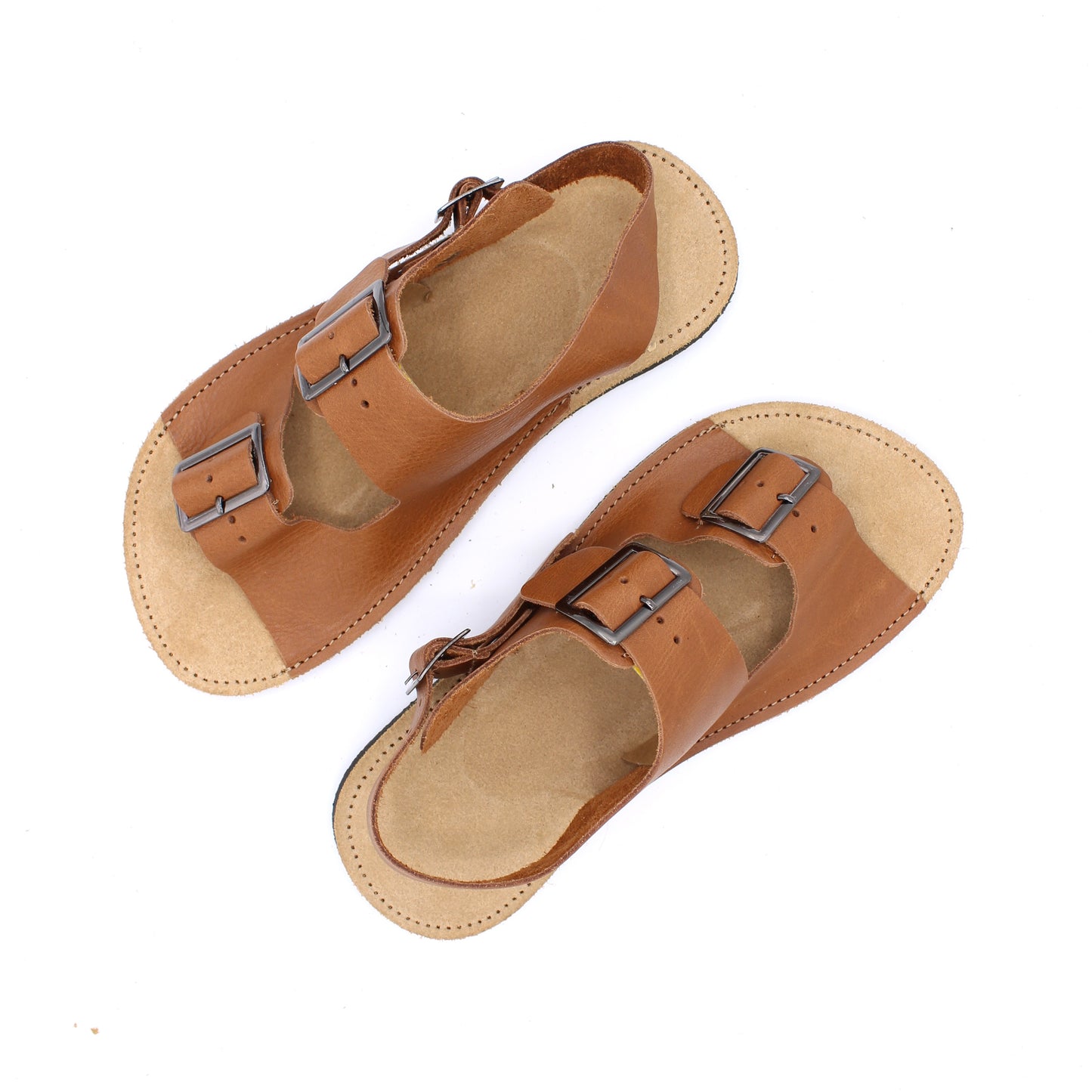 Ladies Buckle Sandals - BRONZER - -Gunmetal Buckles - 6mm Black Hybrid Soles - Rivets