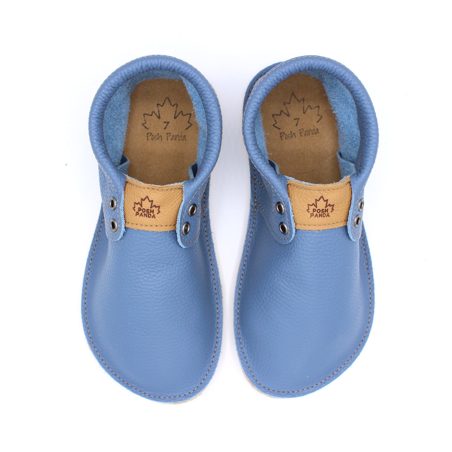 Ladies Hampton Mocs - Blue Jean - 6mm Beige Hybrid Soles