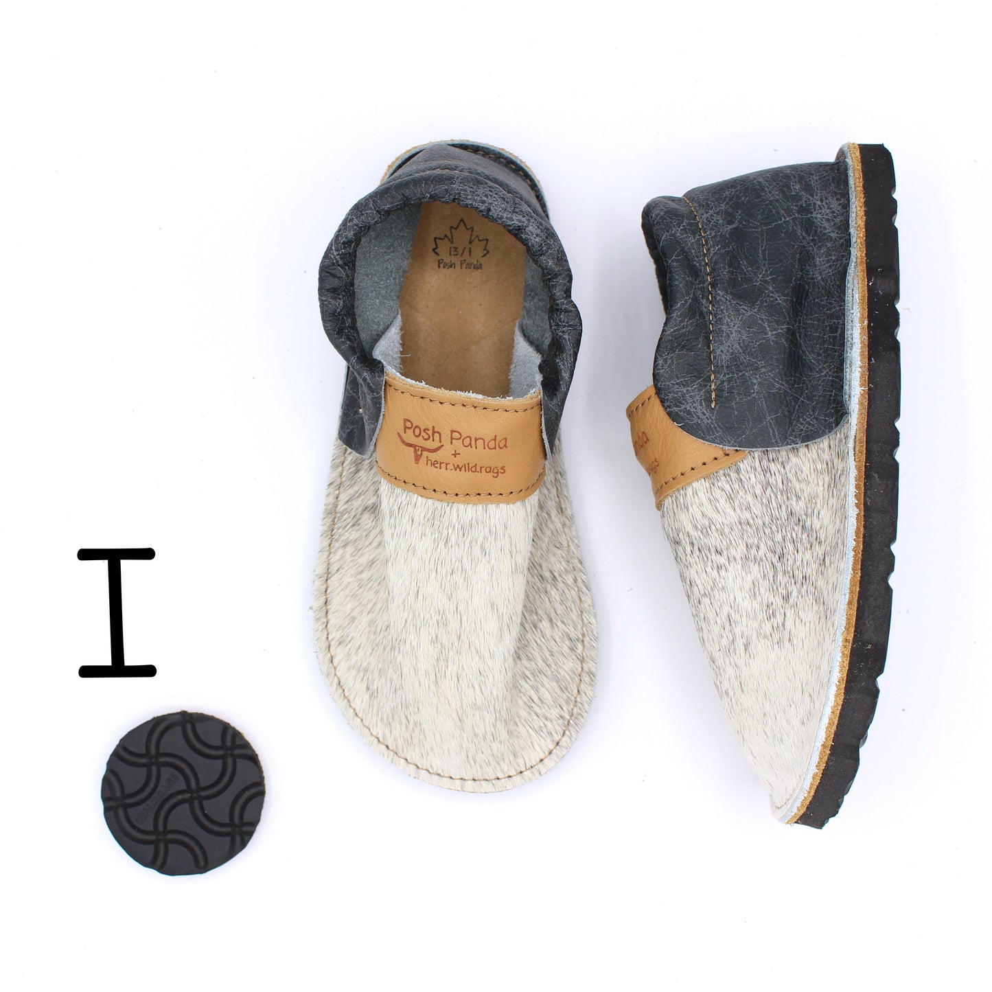 Hair Hide Mocs - YOUTH - Size 13/1 (RUGGED Sole)