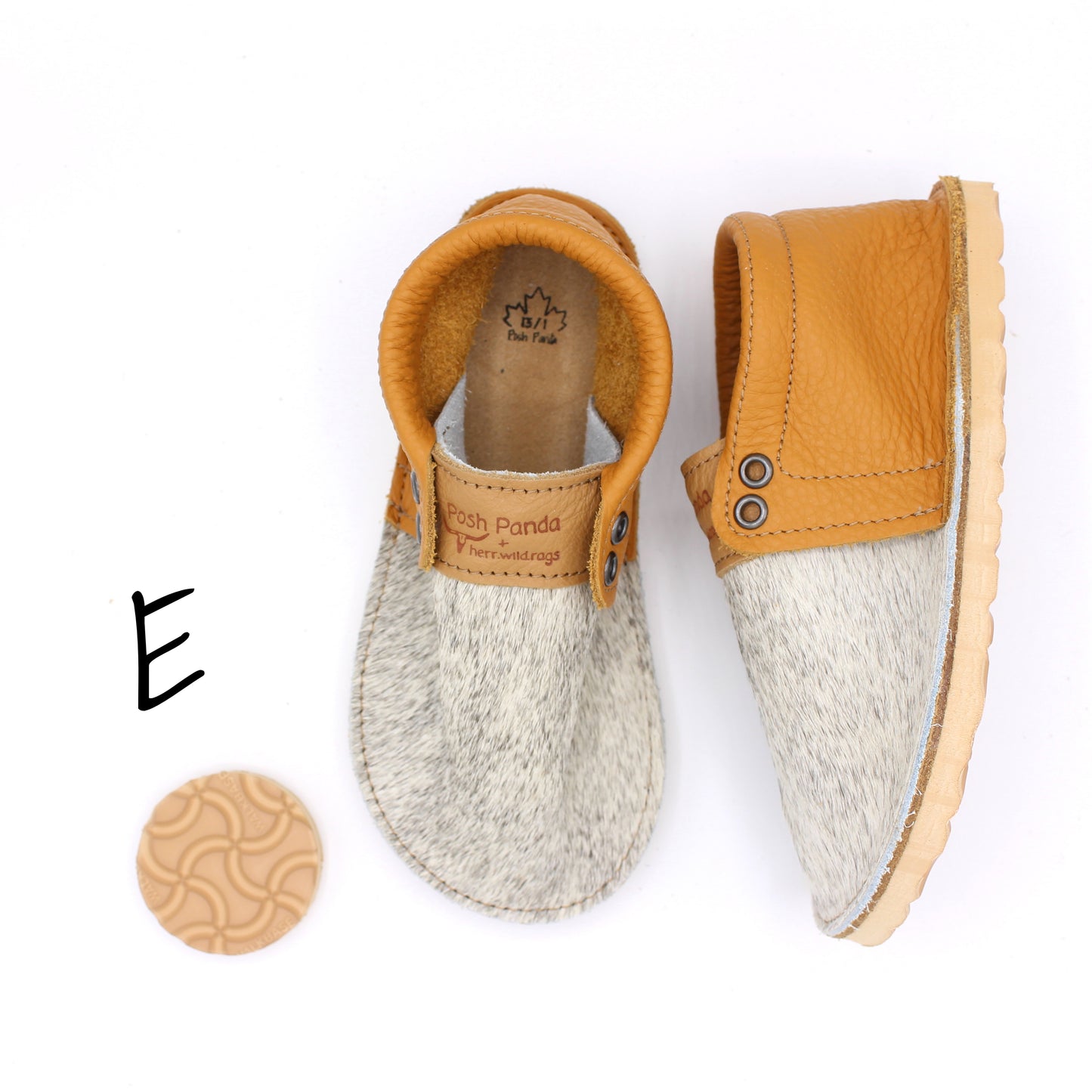 Hair Hide Mocs - YOUTH - Size 13/1 (RUGGED Sole)