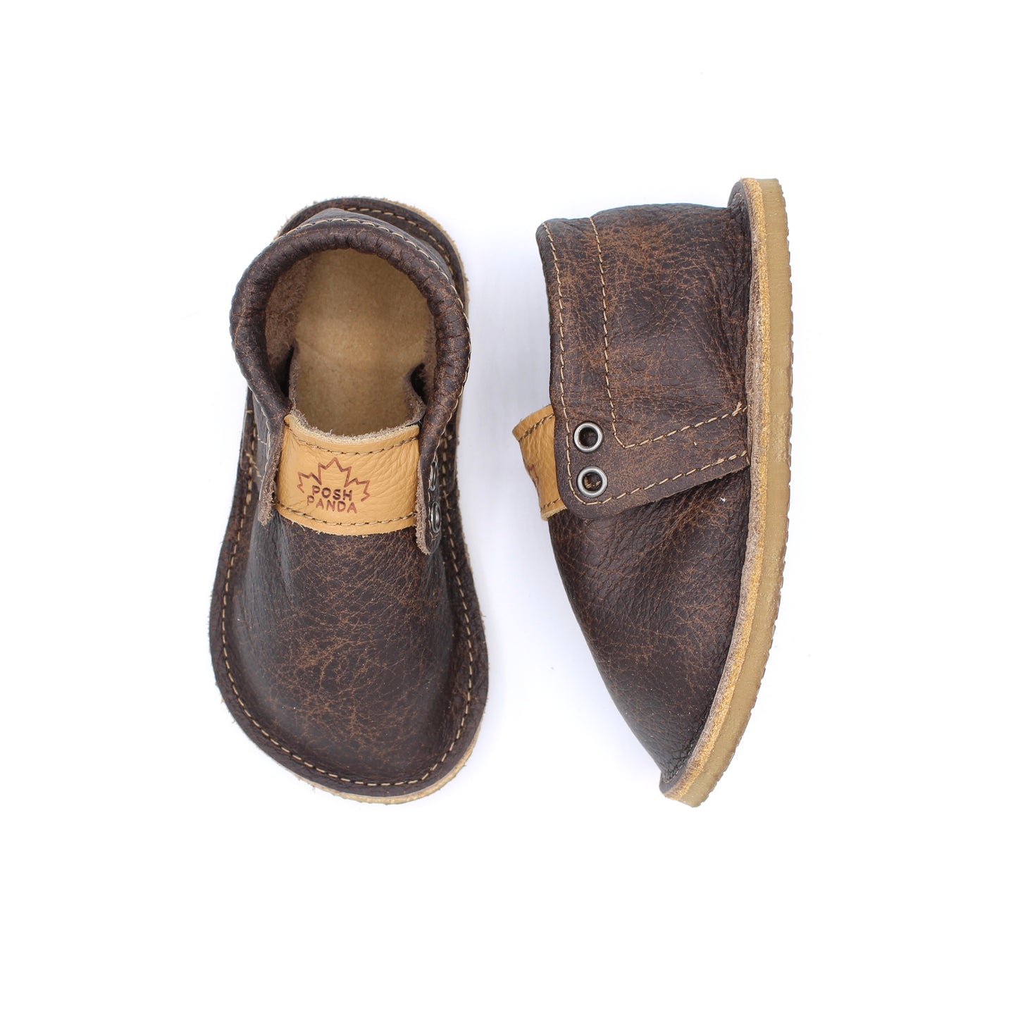 TODDLER Hampton Mocs - Whiskey - 6mm Caramel Hybrid Soles