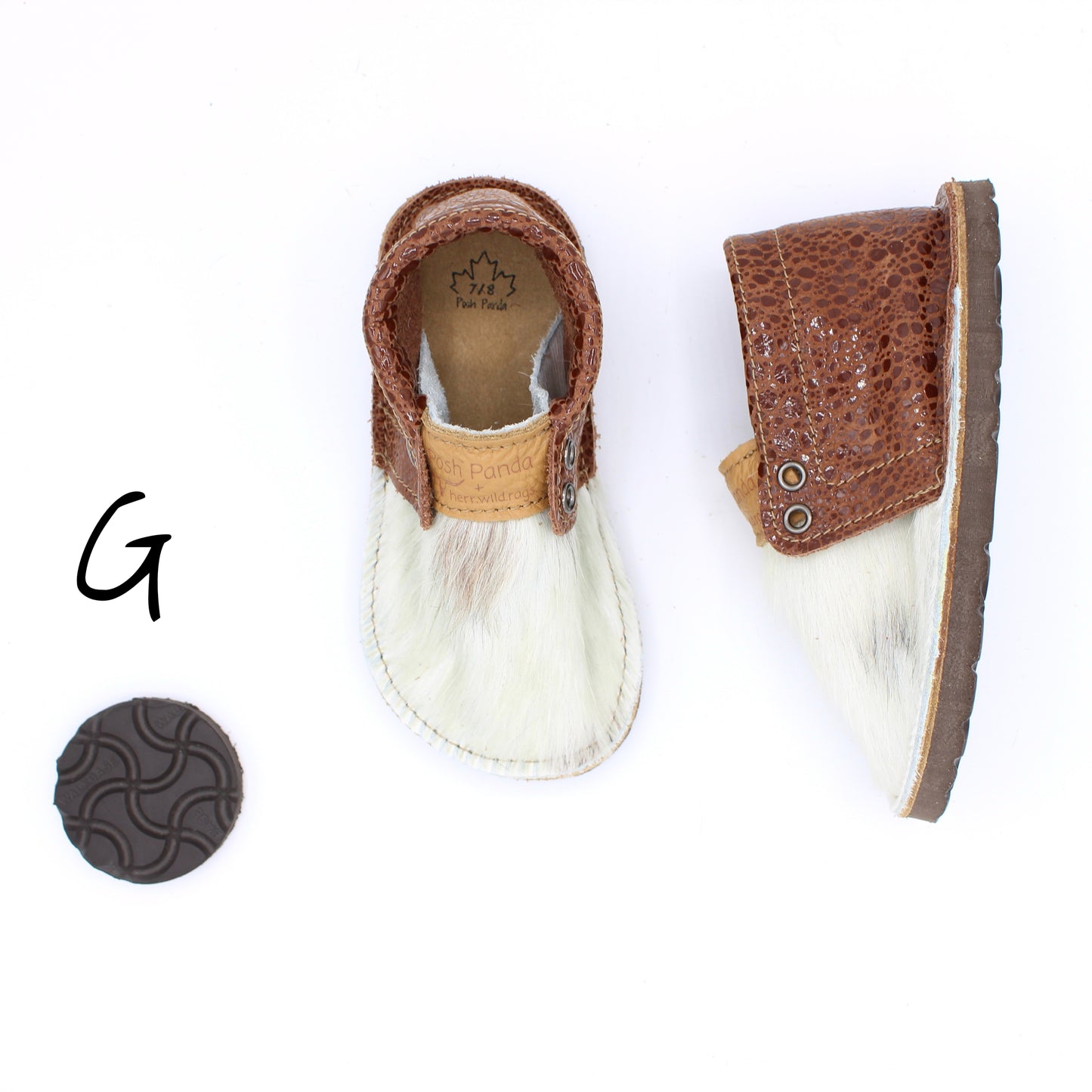 Hair Hide Mocs - TODDLER - Size 7/8 (RUGGED Sole)
