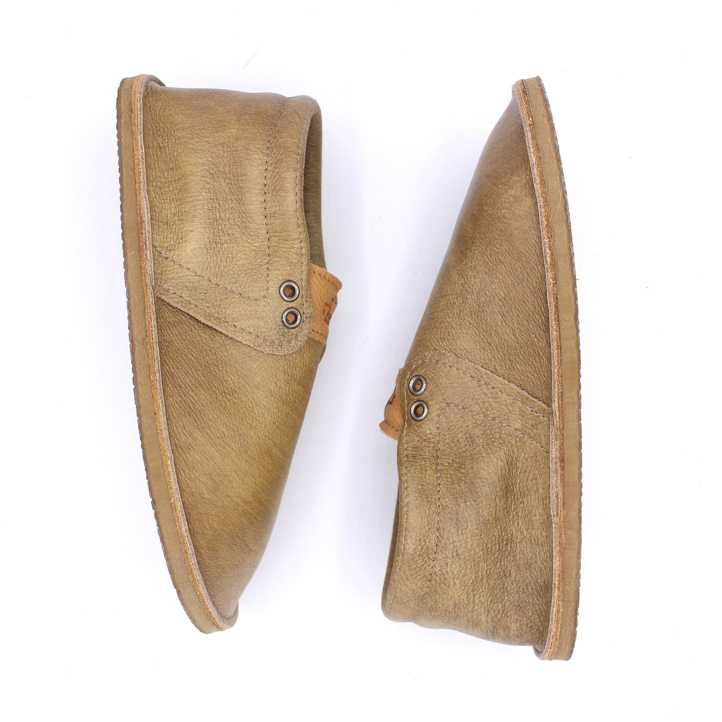 Ladies Hampton Mocs - Buckskin - 8mm Caramel Hybrid Soles