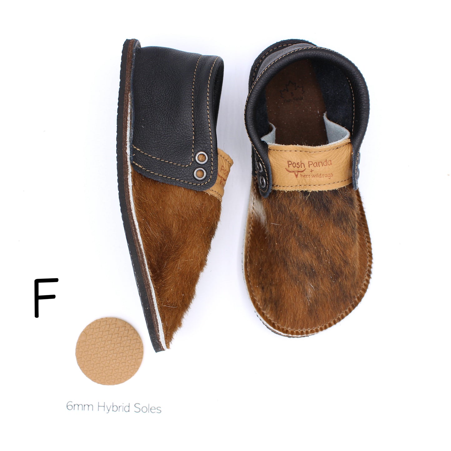 Hair Hide Mocs - YOUTH - Size 3 (4mm Soles)
