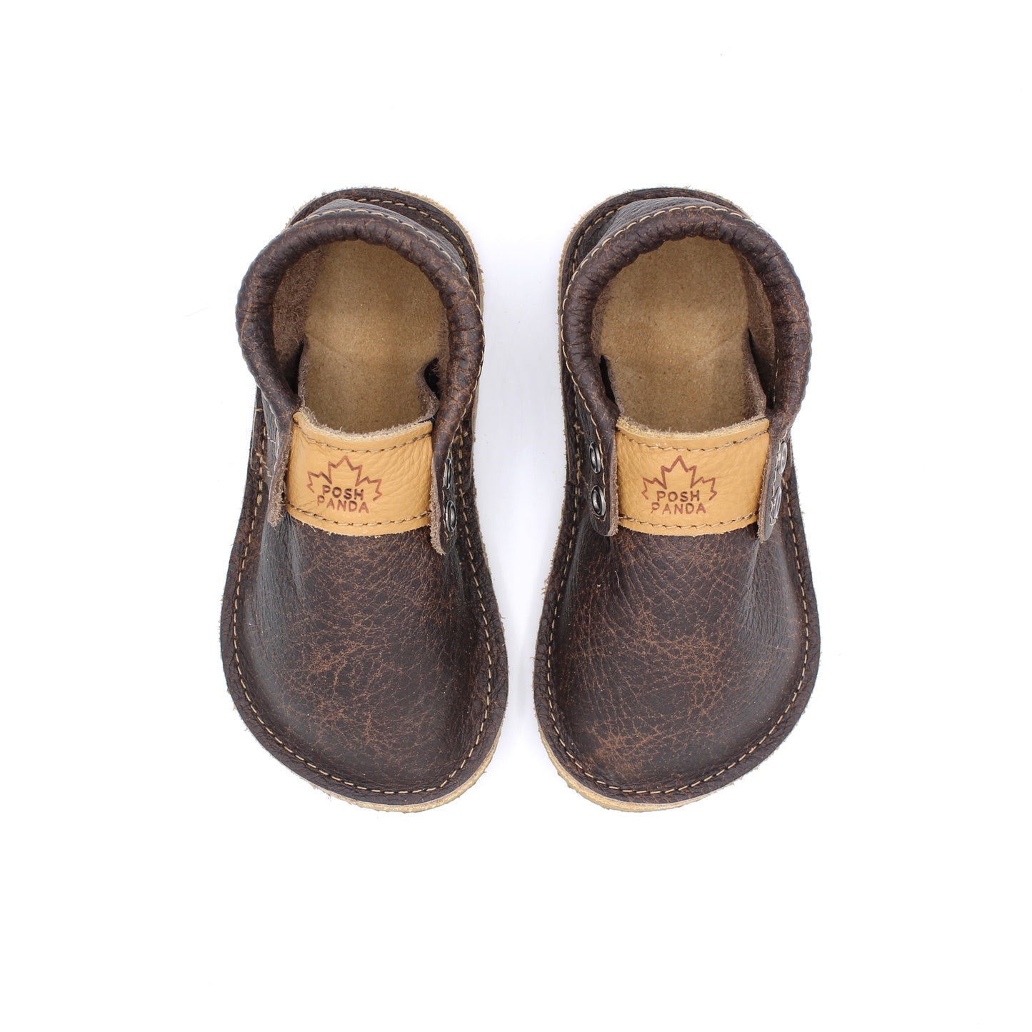 TODDLER Hampton Mocs - Whiskey - 6mm Caramel Hybrid Soles