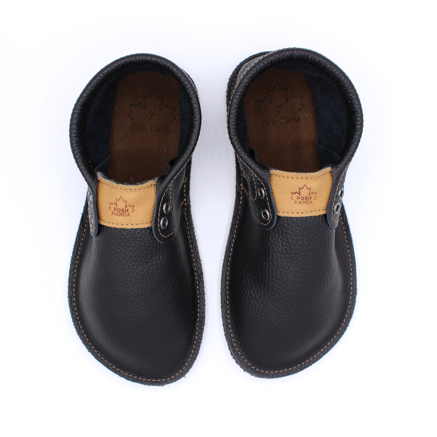 Ladies Hampton Mocs - Black - Chocolate Midsole - 6mm Black Hybrid Soles