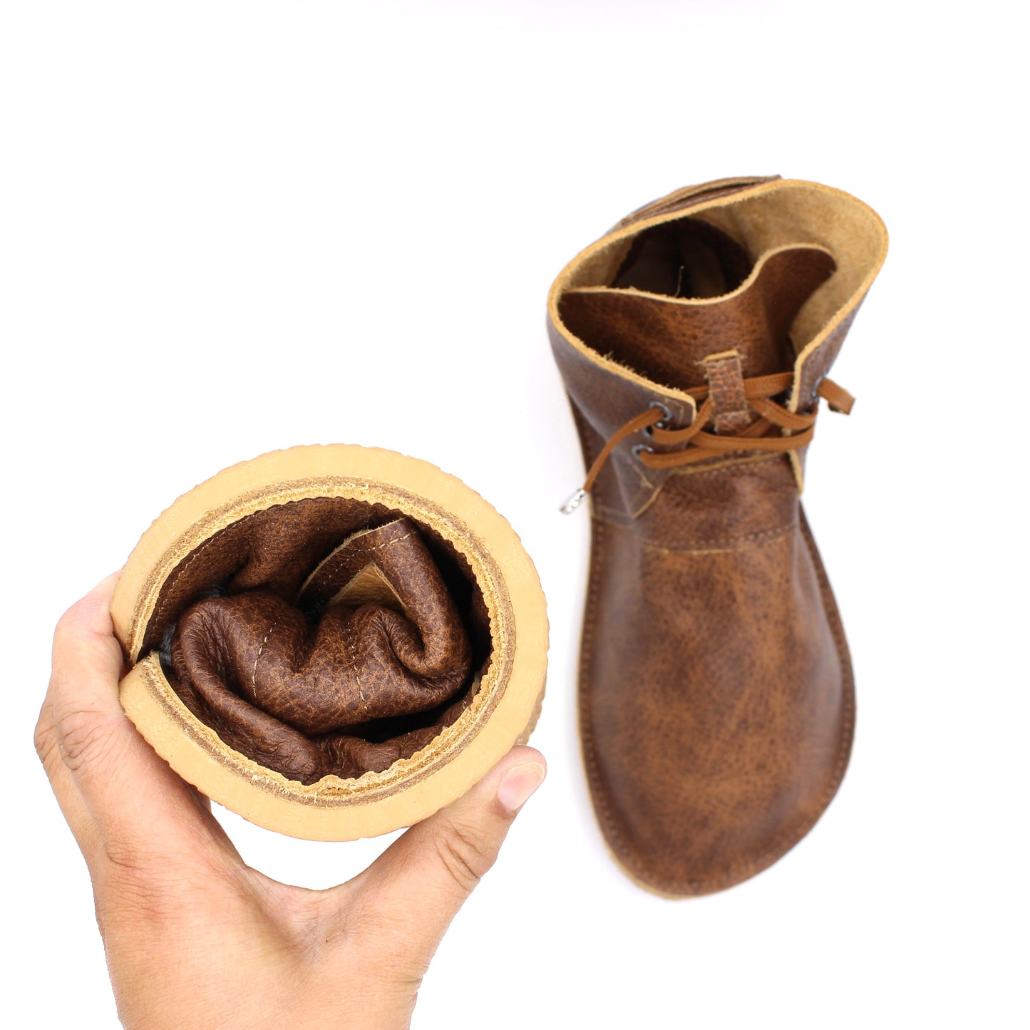Ladies BOOTS - Antique Saddle - 8mm Beige Hybrid Soles