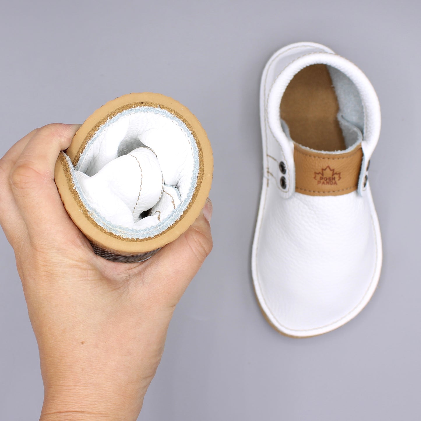 YOUTH Hampton Mocs - White - 6mm Beige Hybrid Soles