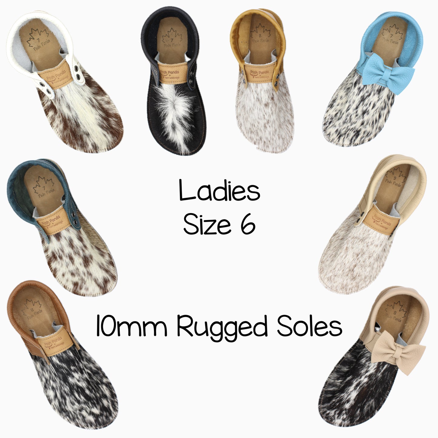 Hair Hide Collab Mocs - Ladies - SIZE 6 - RUGGED
