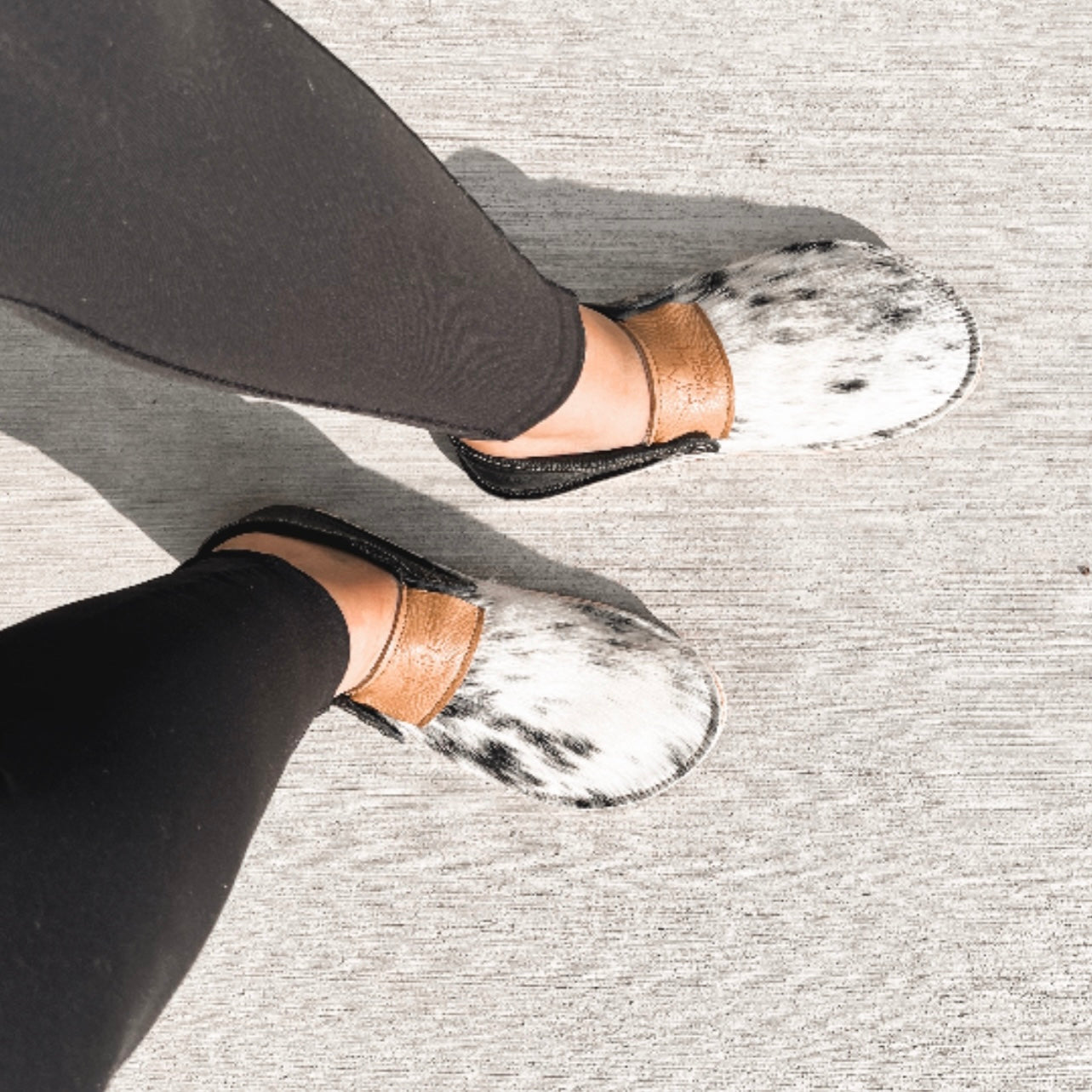 Hair Hide Collab Mocs - Ladies - SIZE 5 (4-6mm Soles) - Posh Panda