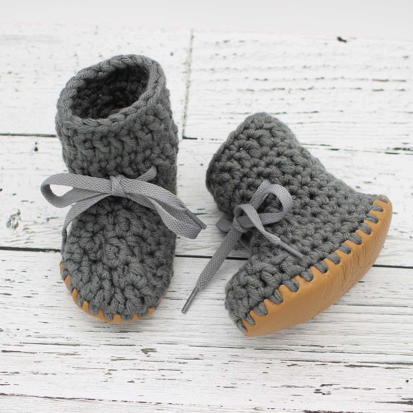 Baby Crochet Boots - Shadow Grey