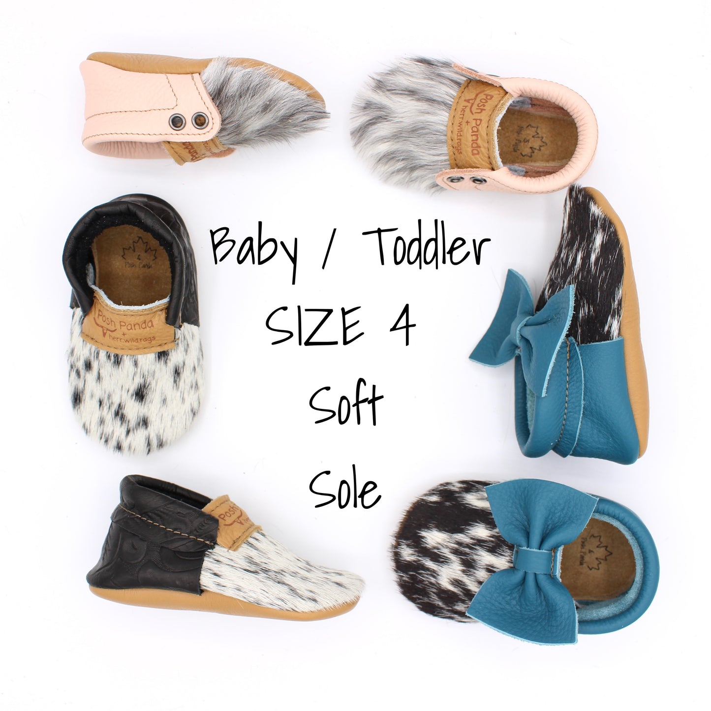 Hair Hide Mocs - BABY/TODDLER (Soft Sole) - Size 4