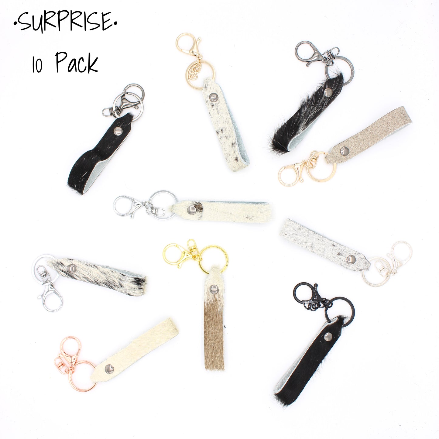 Hair Hide Mini Keychain - SURPRISE 10 PACK