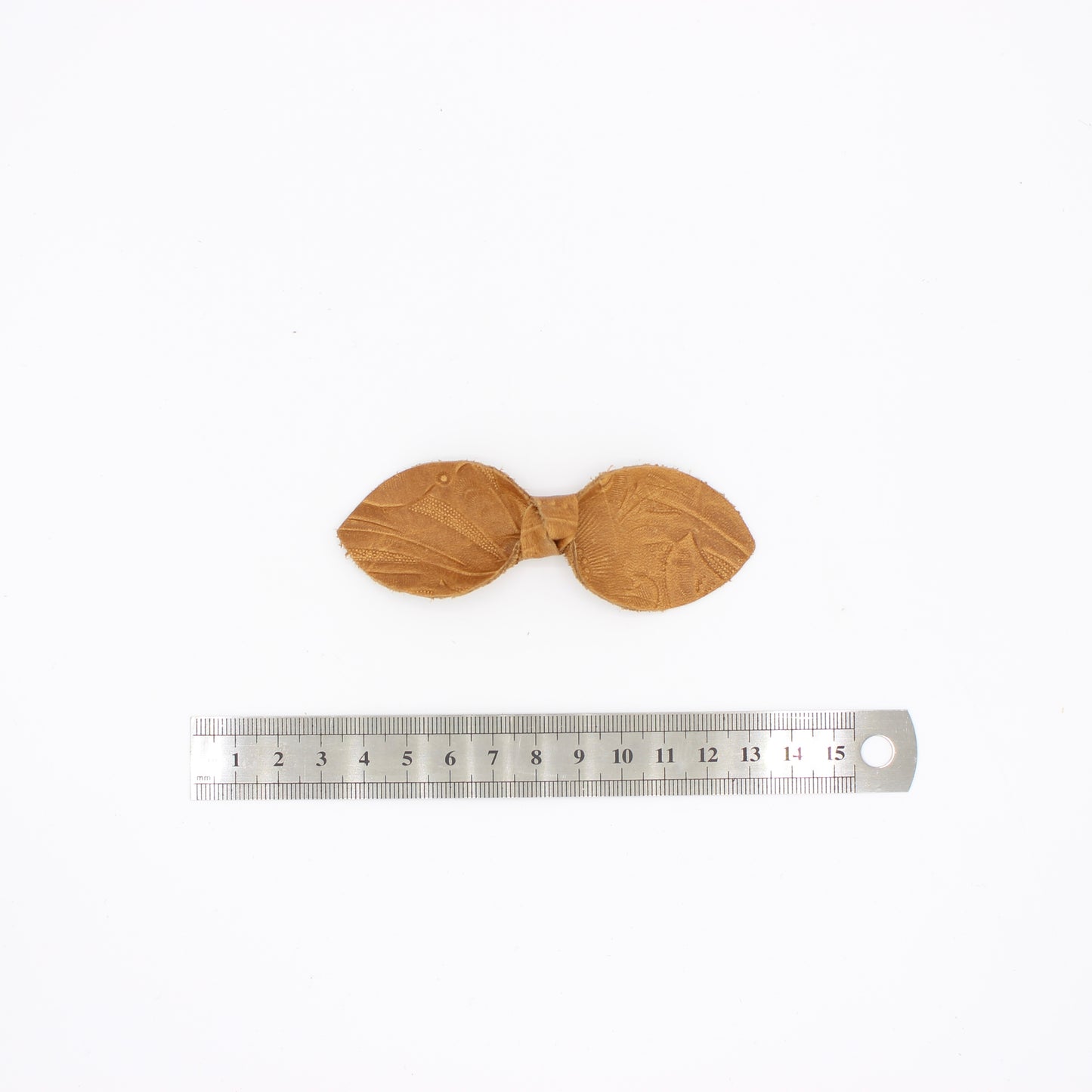 Tooled Tan Bow