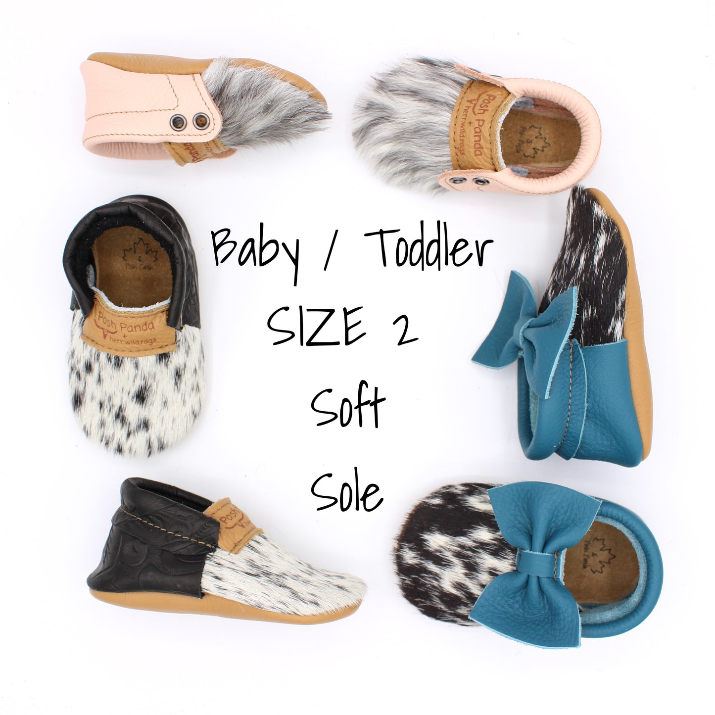 Hair Hide Mocs - BABY/TODDLER (Soft Sole) - Size 2