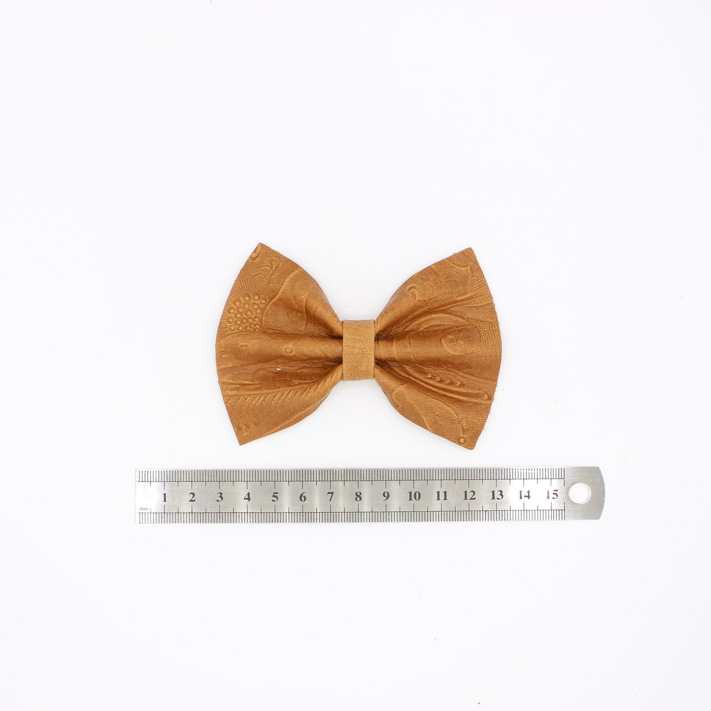 Tooled Tan Bow