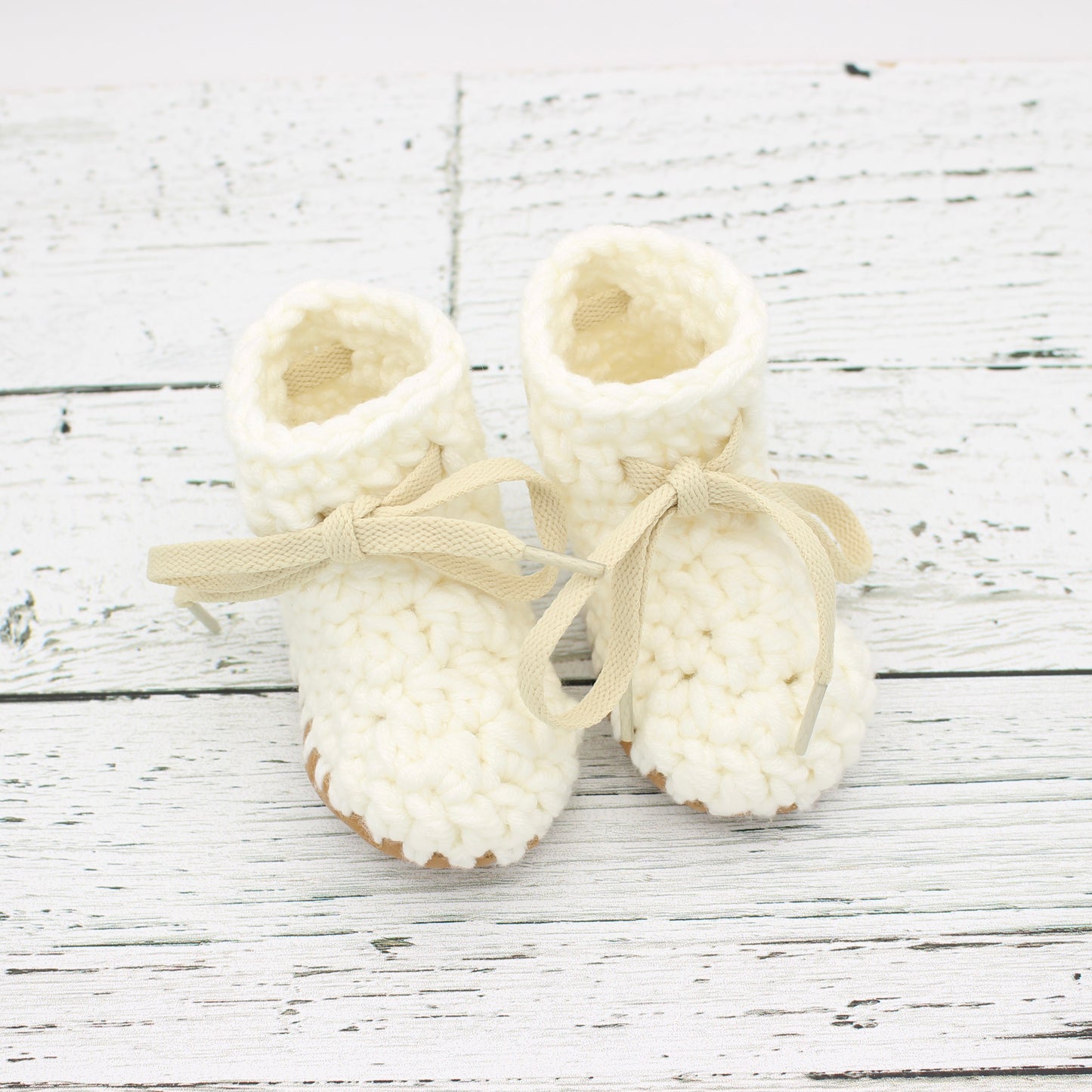 Baby Crochet Boots - Off White