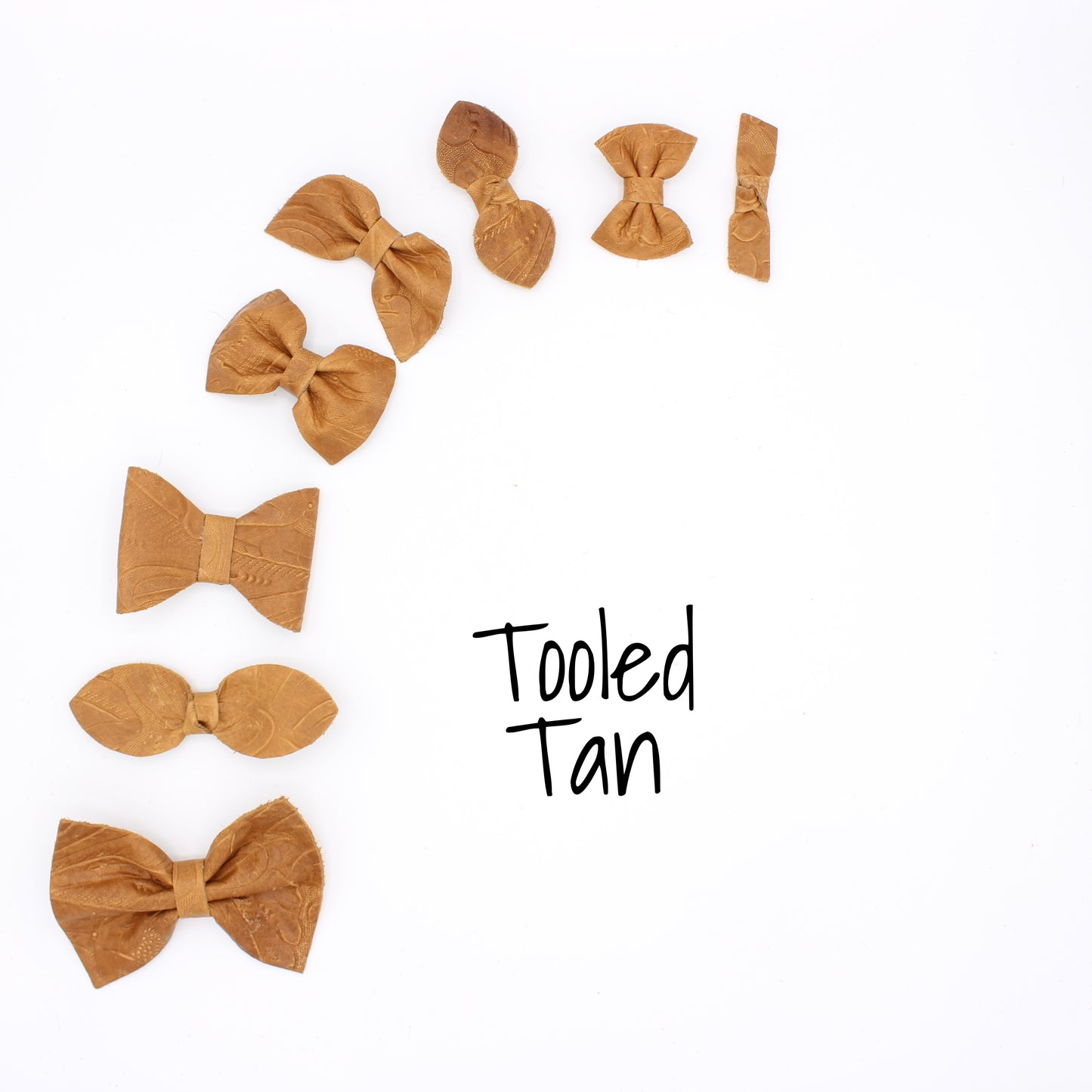 Tooled Tan Bow