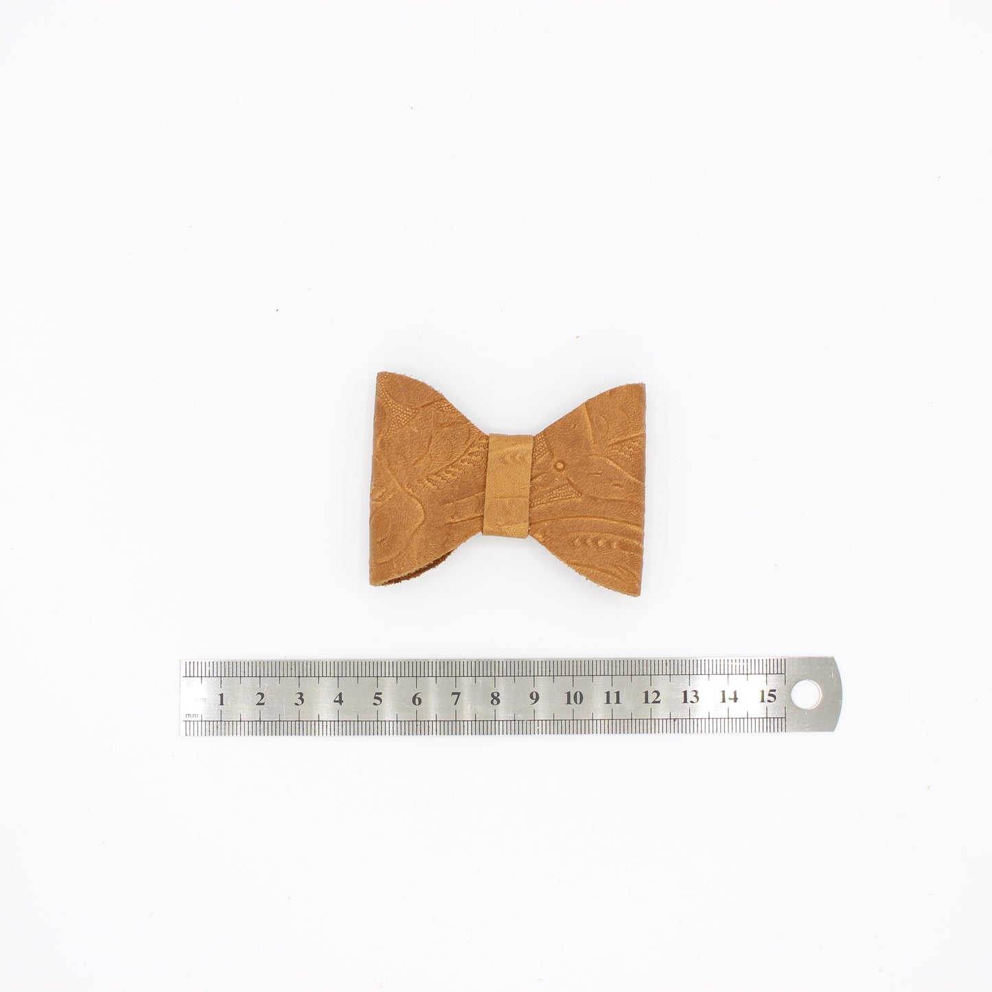 Tooled Tan Bow