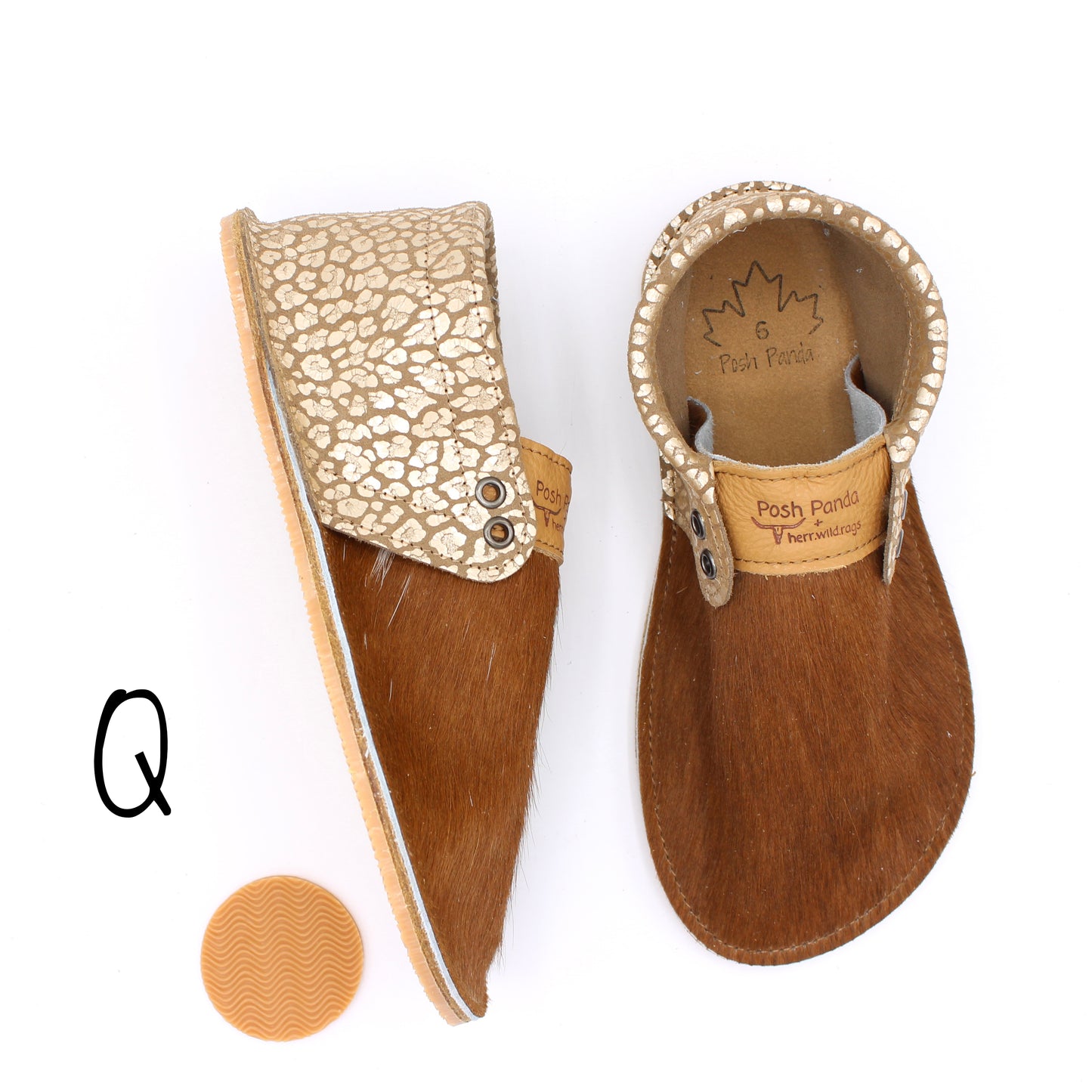 Hair Hide Collab Mocs - Ladies - SIZE 6 (4-6mm Soles)