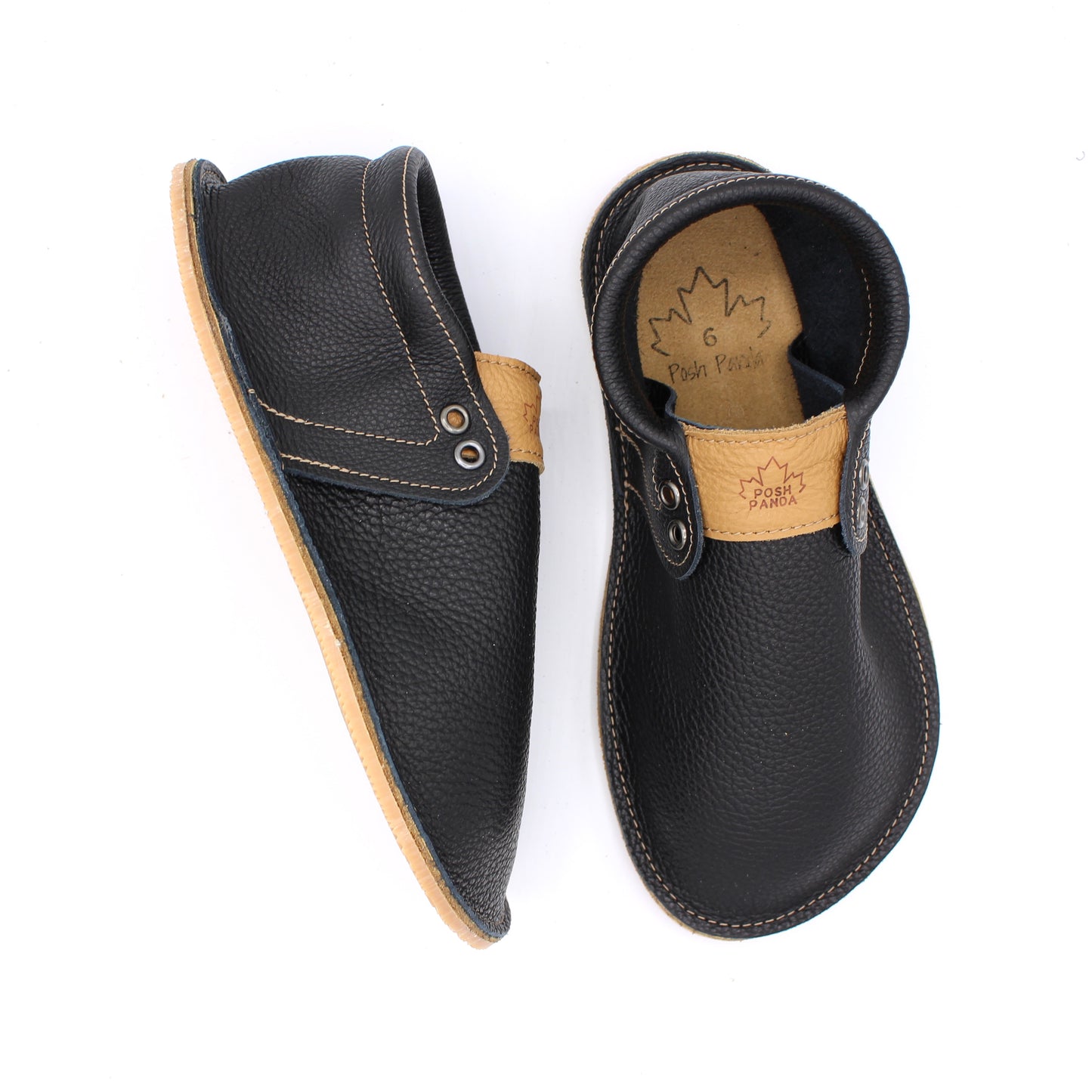 Ladies Hampton Mocs - Black - 6mm Beige Hybrid Soles
