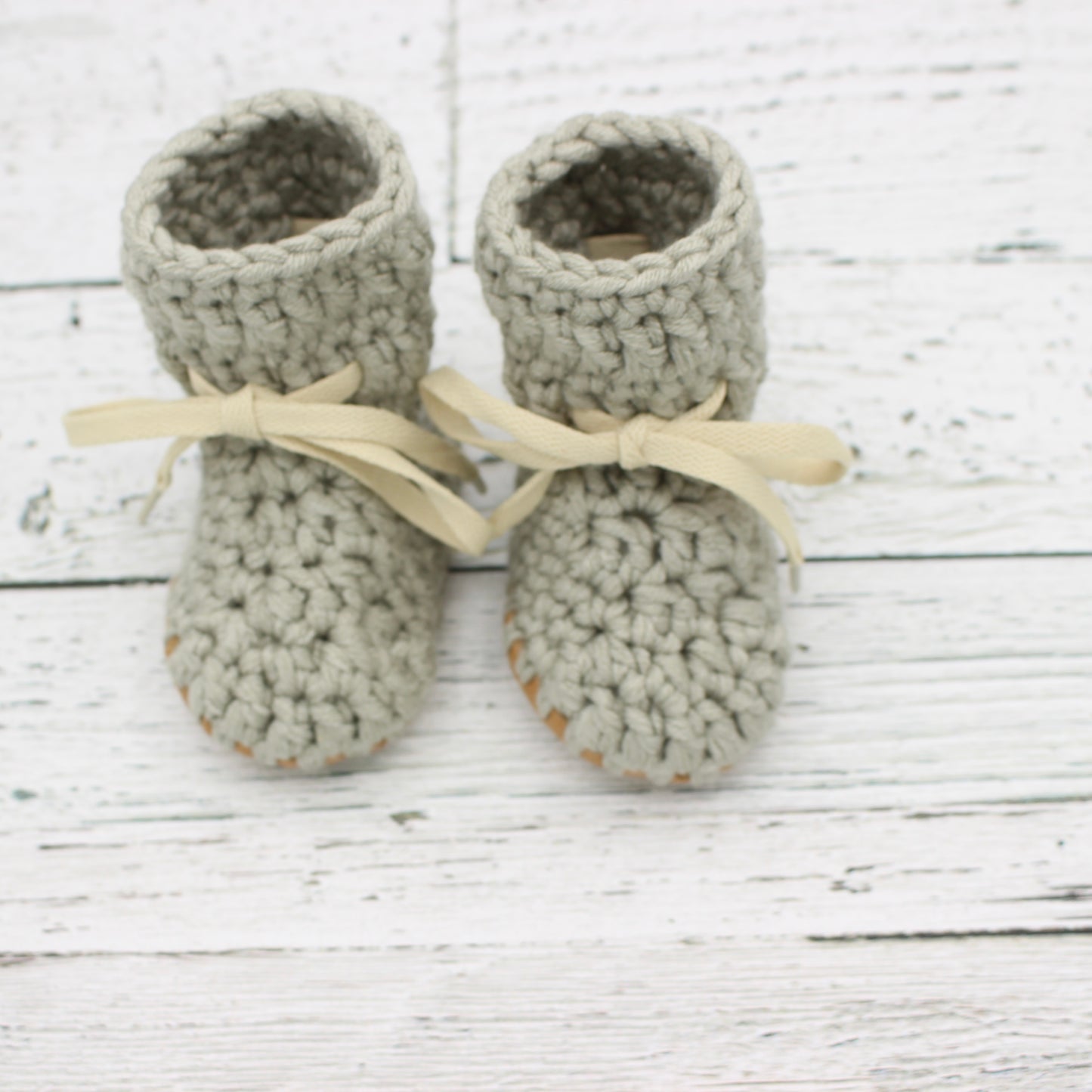 Baby Crochet Boots - Cool Grey