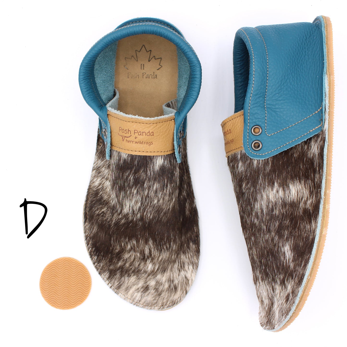Hair Hide Collab Mocs - Ladies - SIZE 11 (4-6mm Soles)