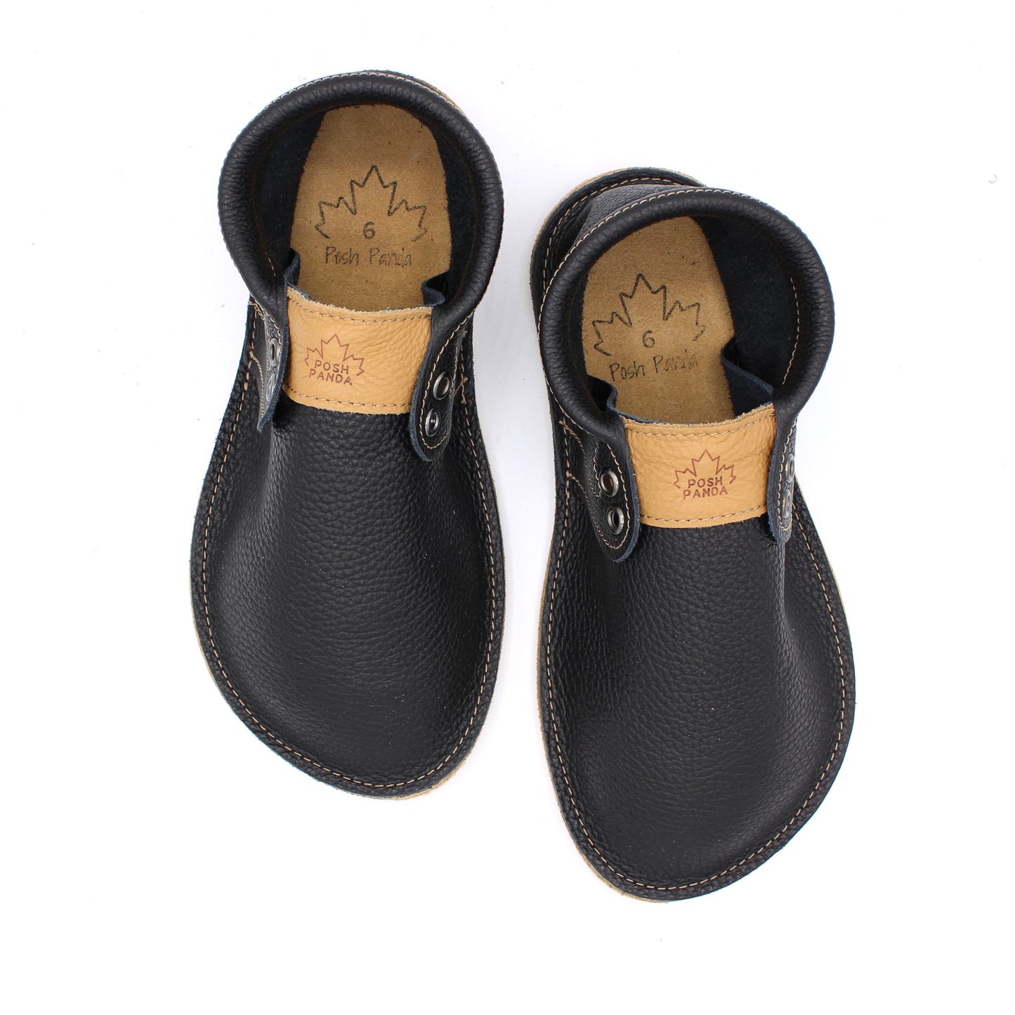 Ladies Hampton Mocs - Black - 6mm Beige Hybrid Soles