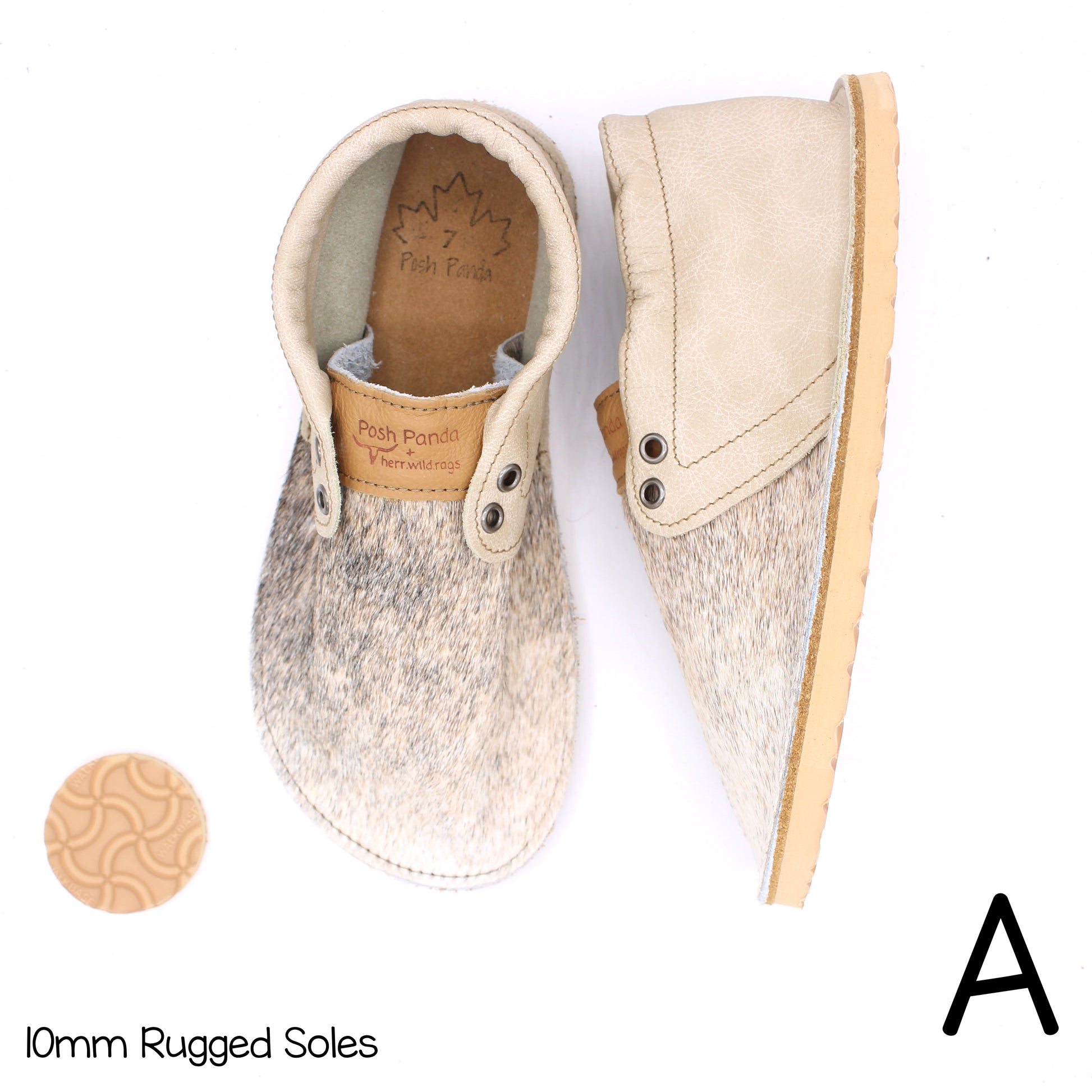 Hair Hide Collab Mocs - Ladies - SIZE 7 - RUGGED - Posh Panda