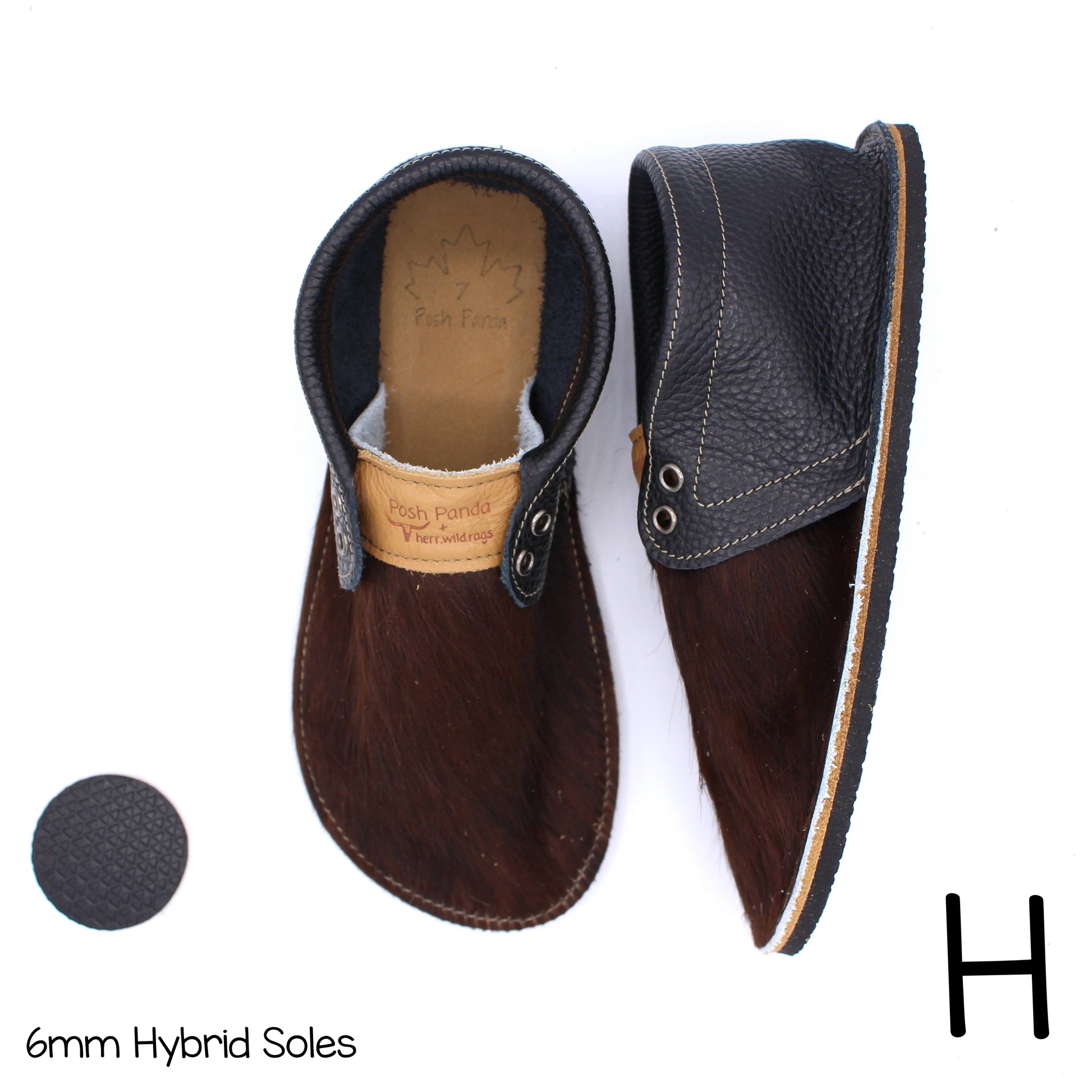 Hair Hide Collab Mocs - Ladies - SIZE 7 (4-6mm Soles) - Posh Panda