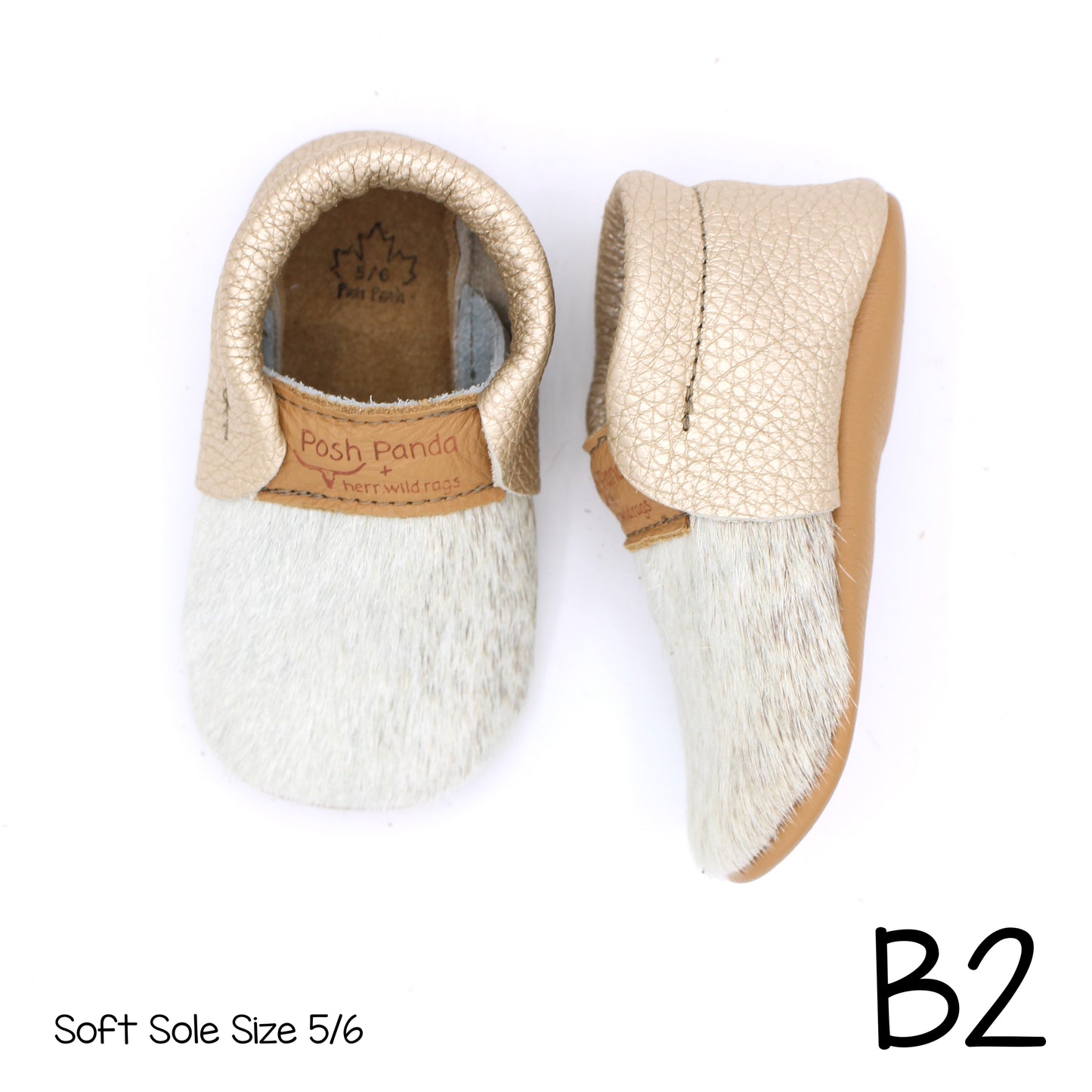 Hair Hide Mocs -  BABY/TODDLER (Soft Sole) - Size 5/6