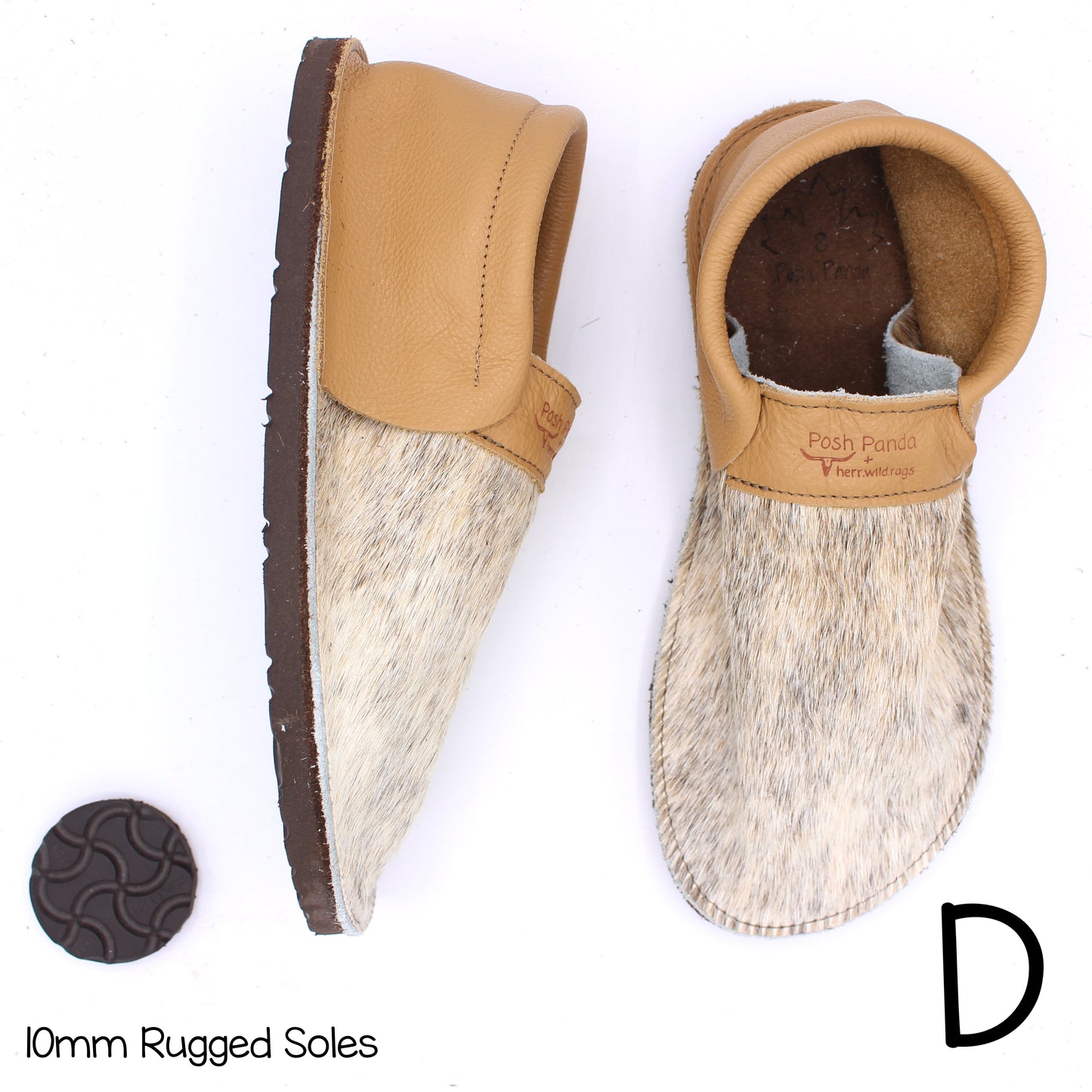 Hair Hide Collab Mocs - Ladies - SIZE 8 - RUGGED - Posh Panda