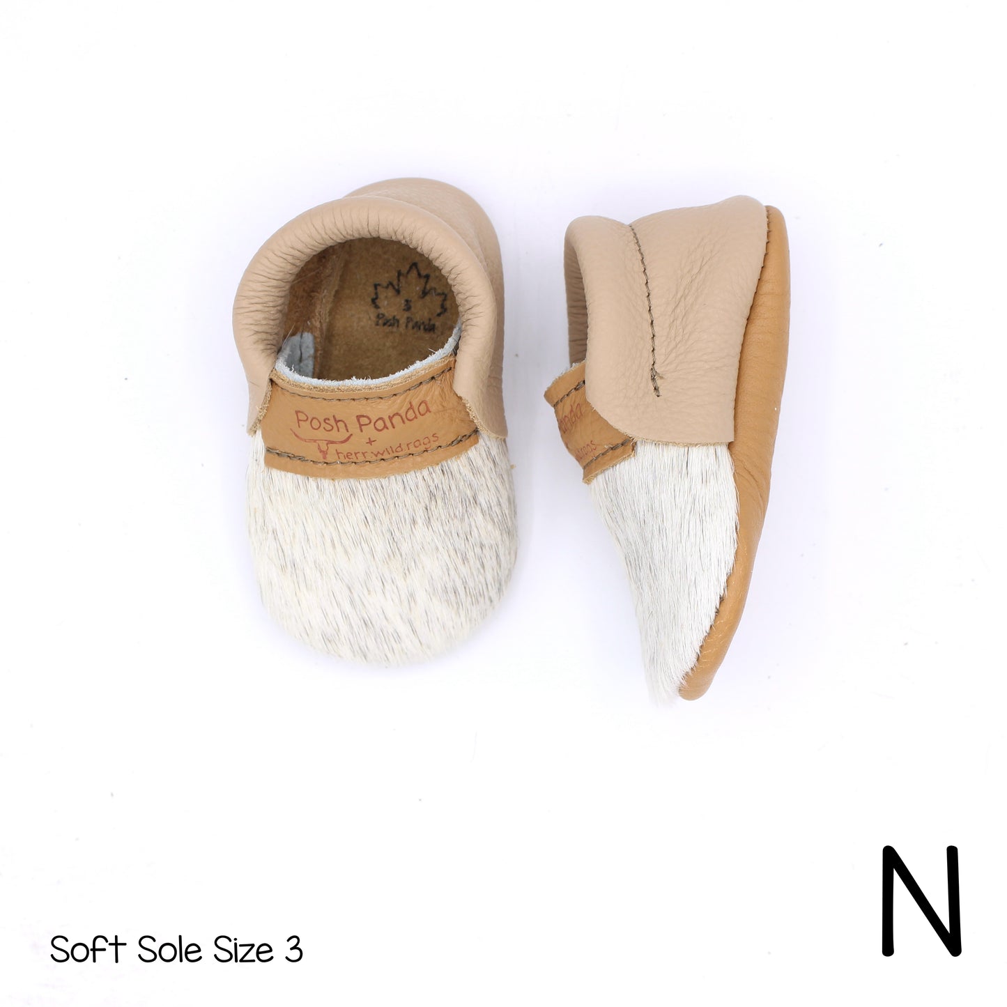 Hair Hide Mocs -  BABY/TODDLER (Soft Sole) - Size 3
