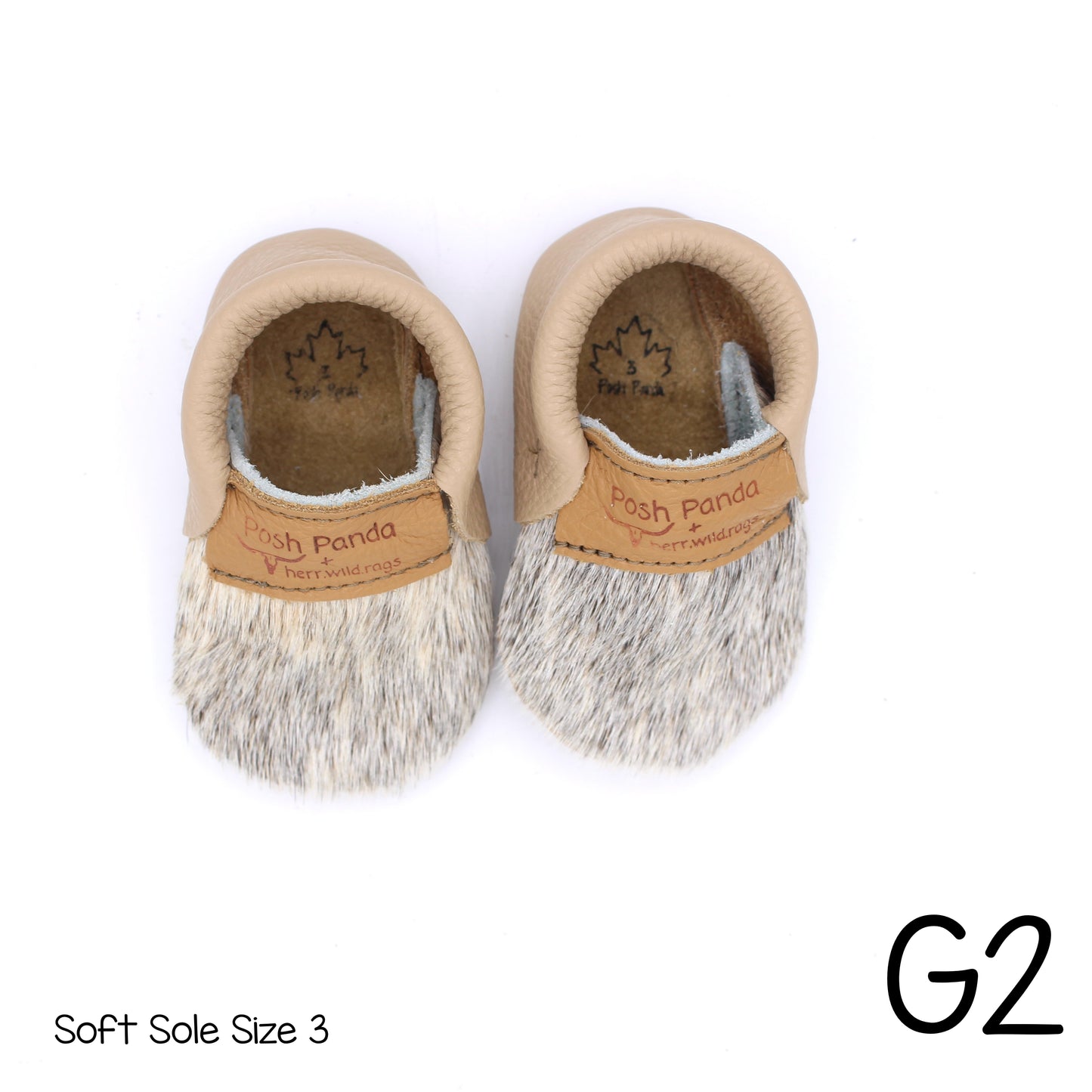 Hair Hide Mocs -  BABY/TODDLER (Soft Sole) - Size 3