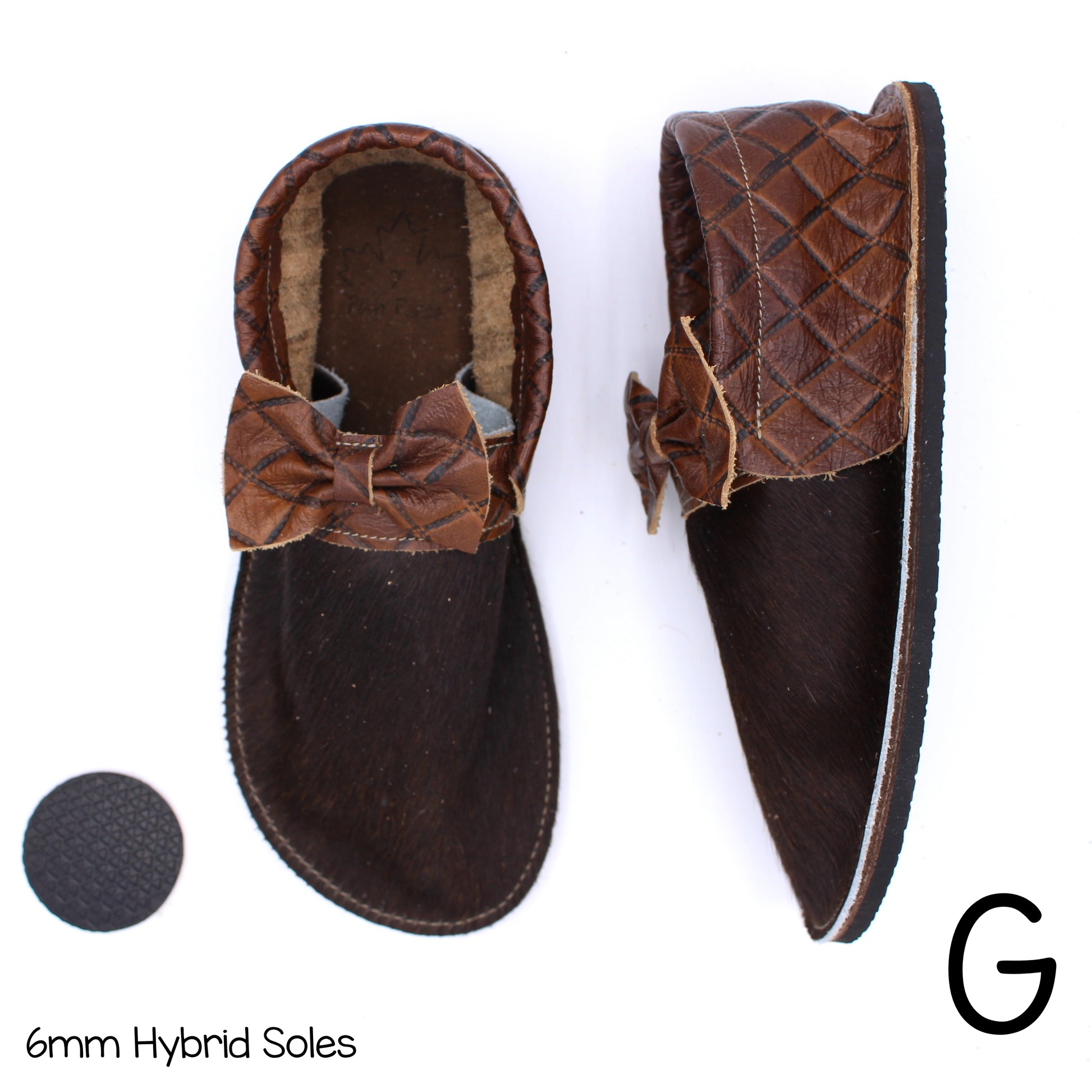 Hair Hide Collab Mocs - Ladies - SIZE 7 (4-6mm Soles) - Posh Panda