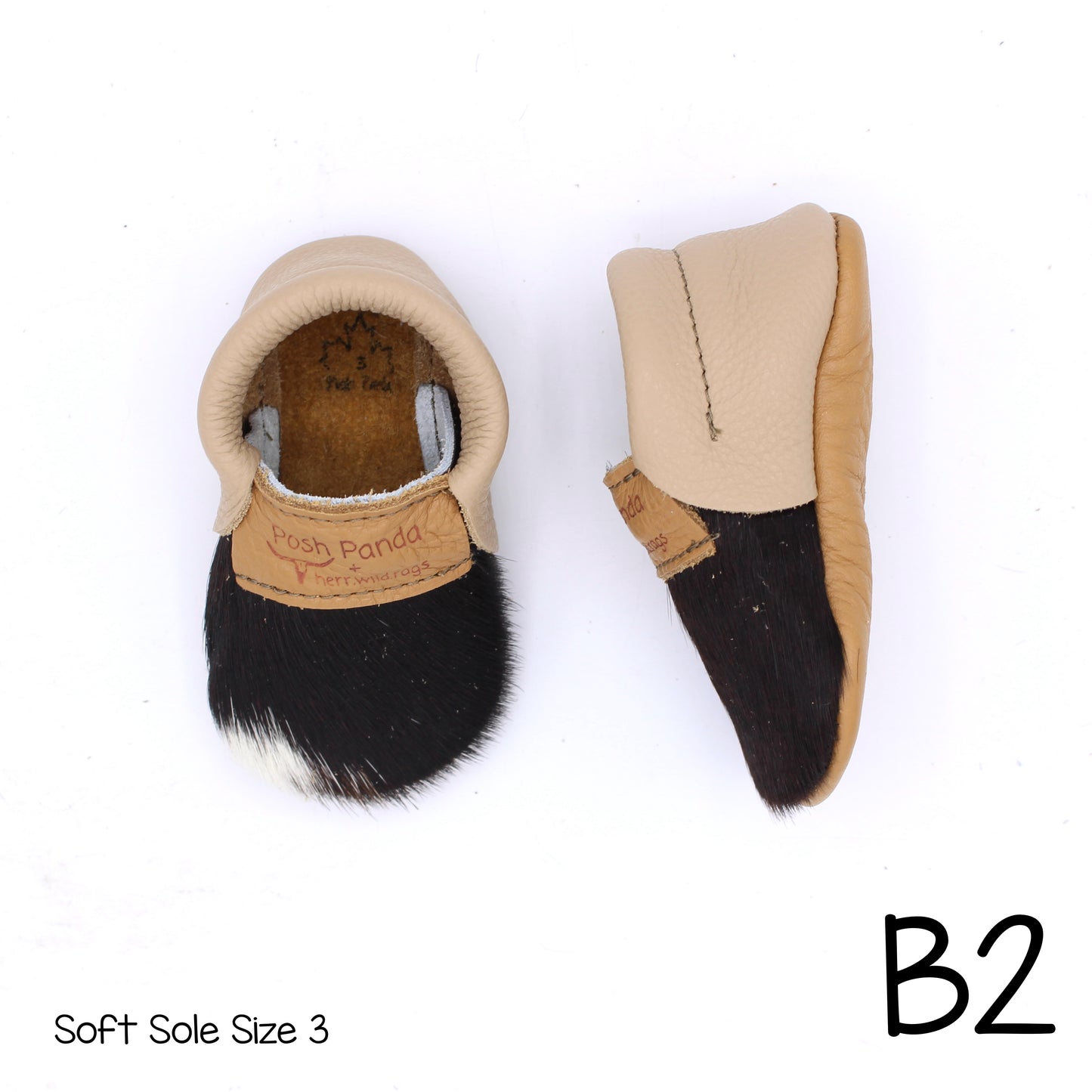 Hair Hide Mocs -  BABY/TODDLER (Soft Sole) - Size 3