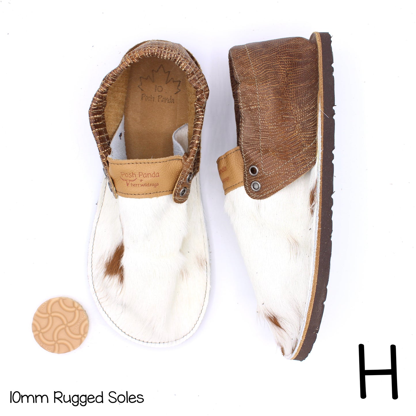 Hair Hide Collab Mocs - Ladies - SIZE 10 - RUGGED - Posh Panda