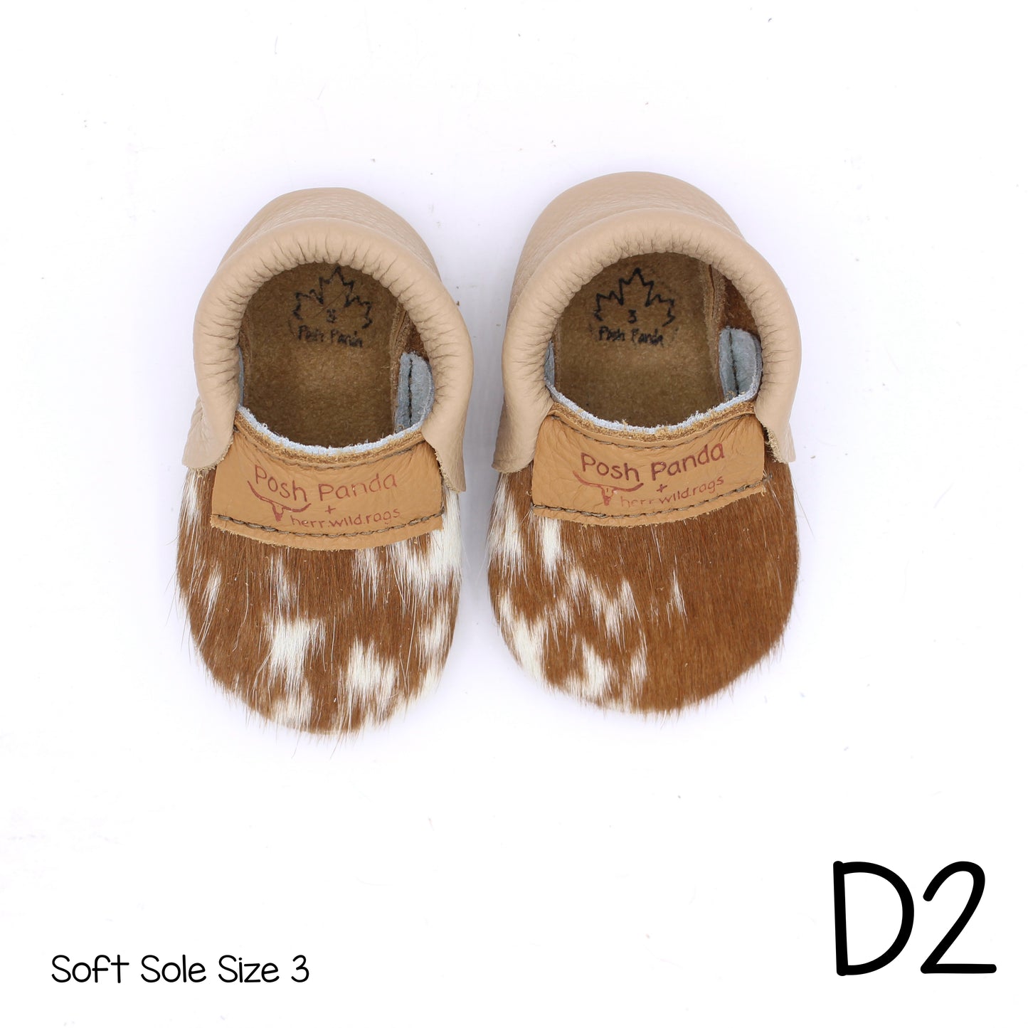 Hair Hide Mocs -  BABY/TODDLER (Soft Sole) - Size 3