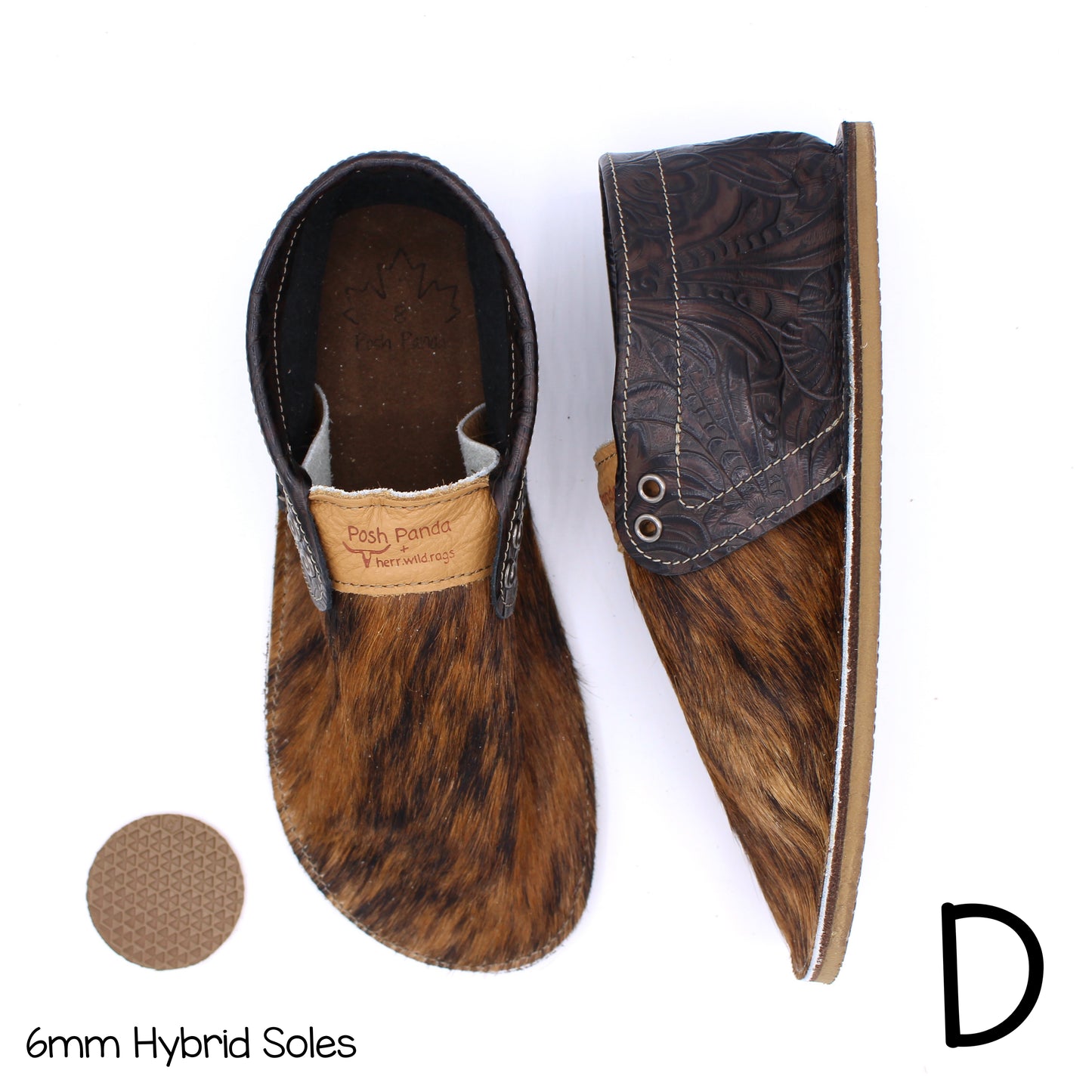 Hair Hide Collab Mocs - Ladies - SIZE 8 (4-6mm Soles)