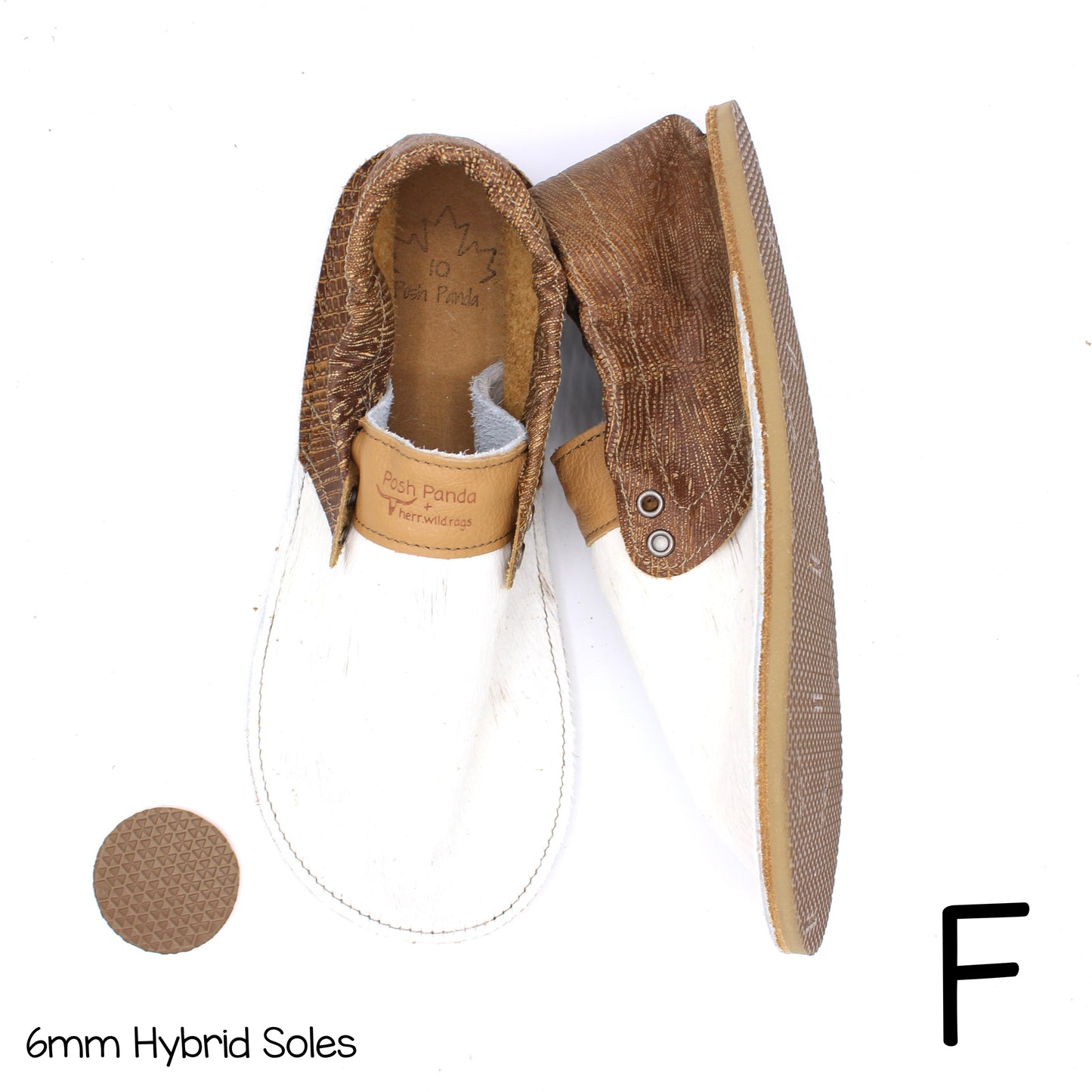 Hair Hide Collab Mocs - Ladies - SIZE 10 (4-6mm Soles) - Posh Panda