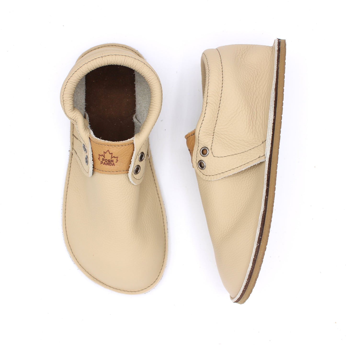 Ladies Hampton Mocs - Latte - Chocolate Midsole - 6mm Caramel Hybrid Soles