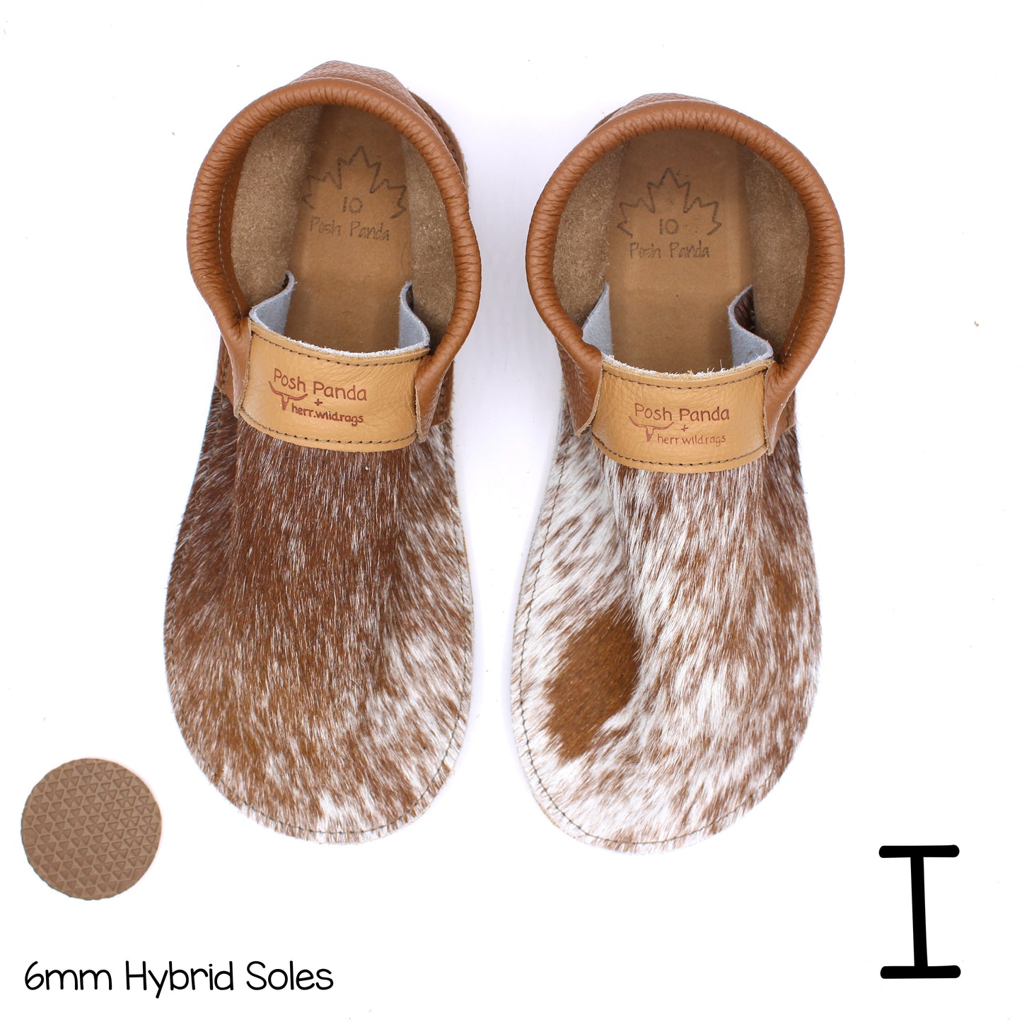 Hair Hide Collab Mocs - Ladies - SIZE 10 (4-6mm Soles) - Posh Panda