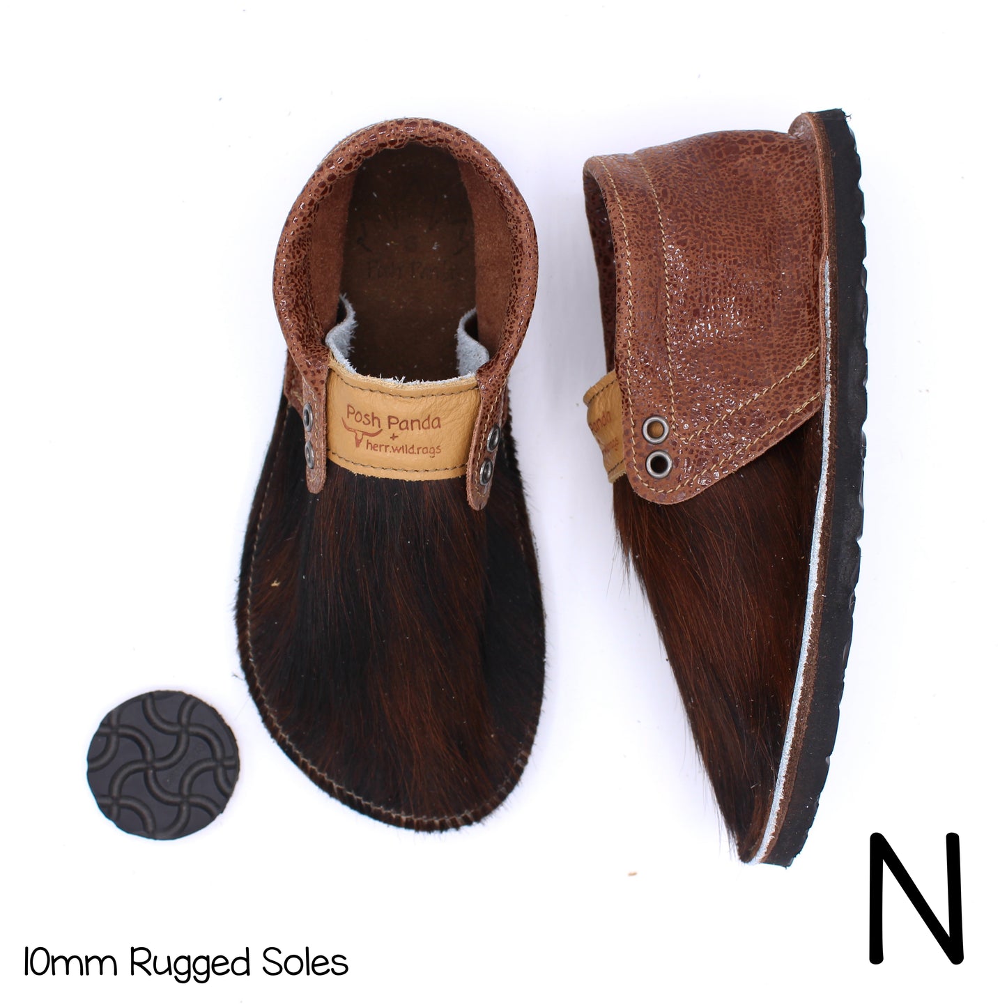 Hair Hide Collab Mocs - Ladies - SIZE 6 - RUGGED - Posh Panda